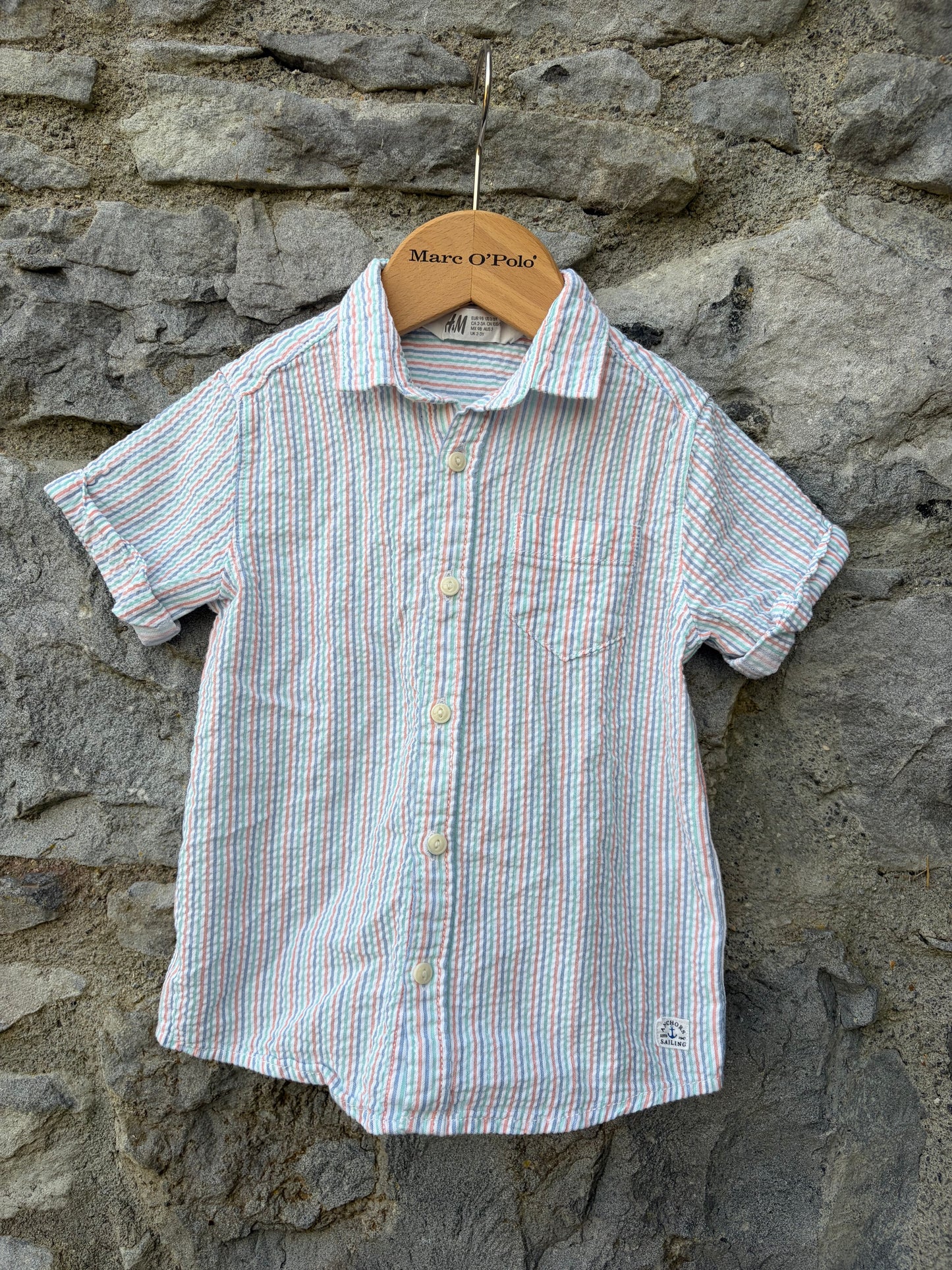 Colourful skinny stripes shirt  2-3y (92-98cm)