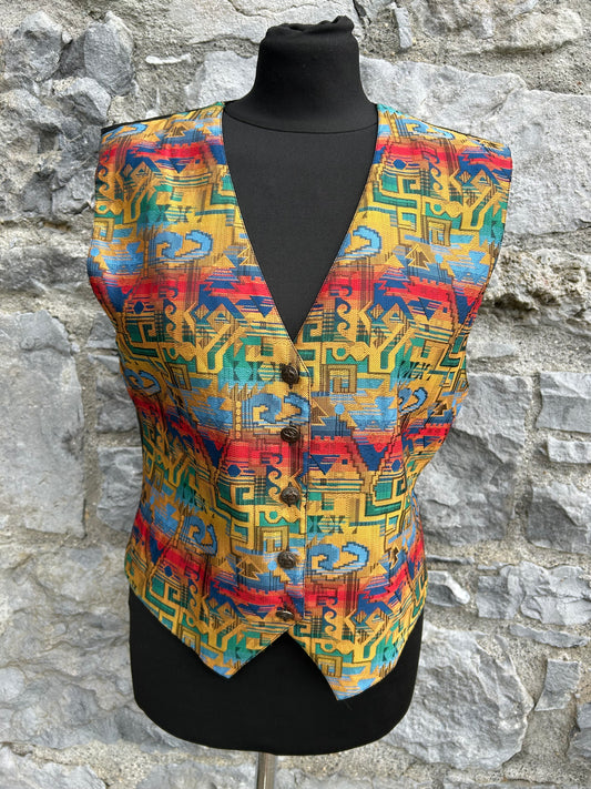 80s colourful Aztec waistcoat uk 10