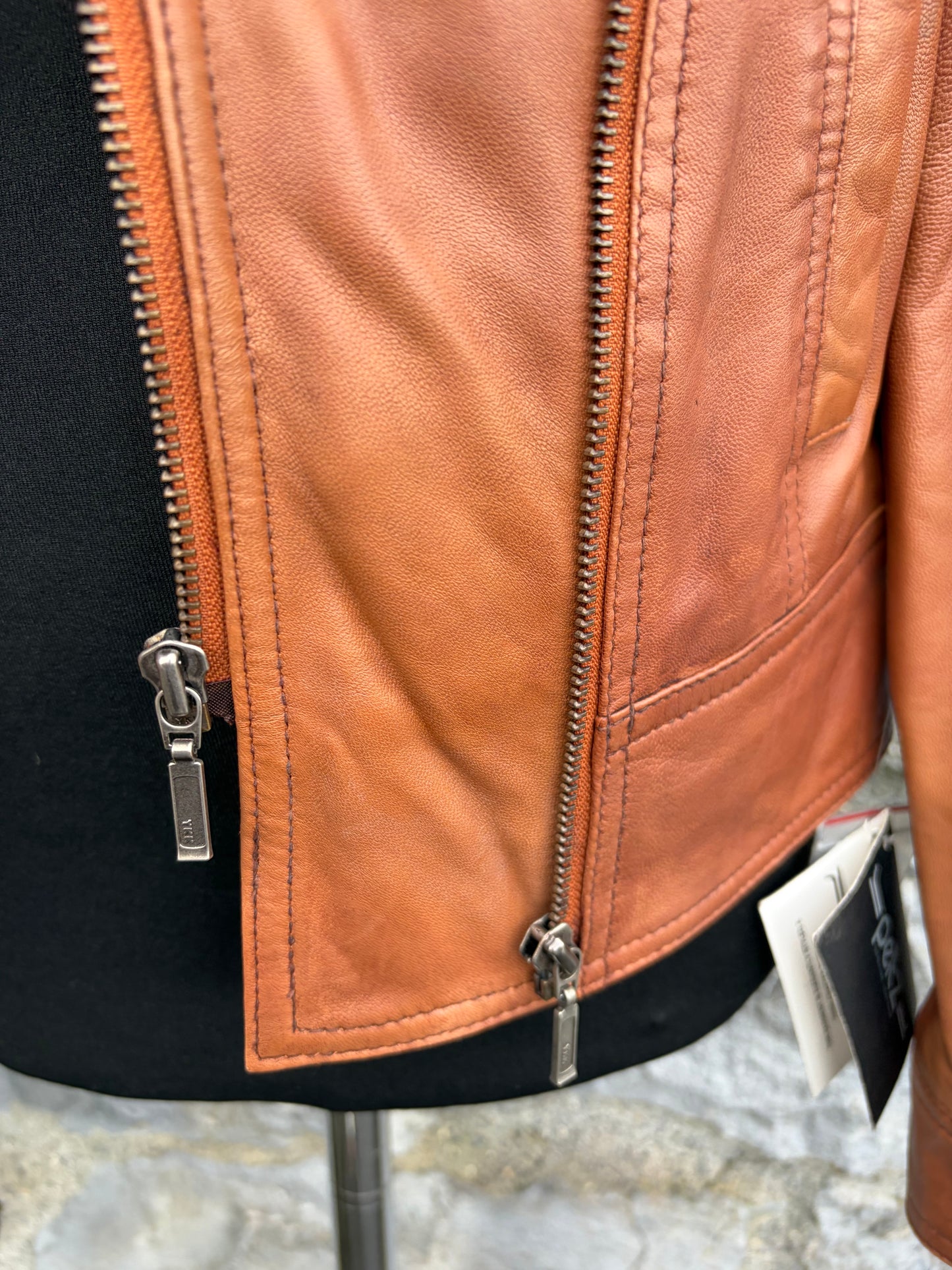 90s brown leather jacket uk 8-10