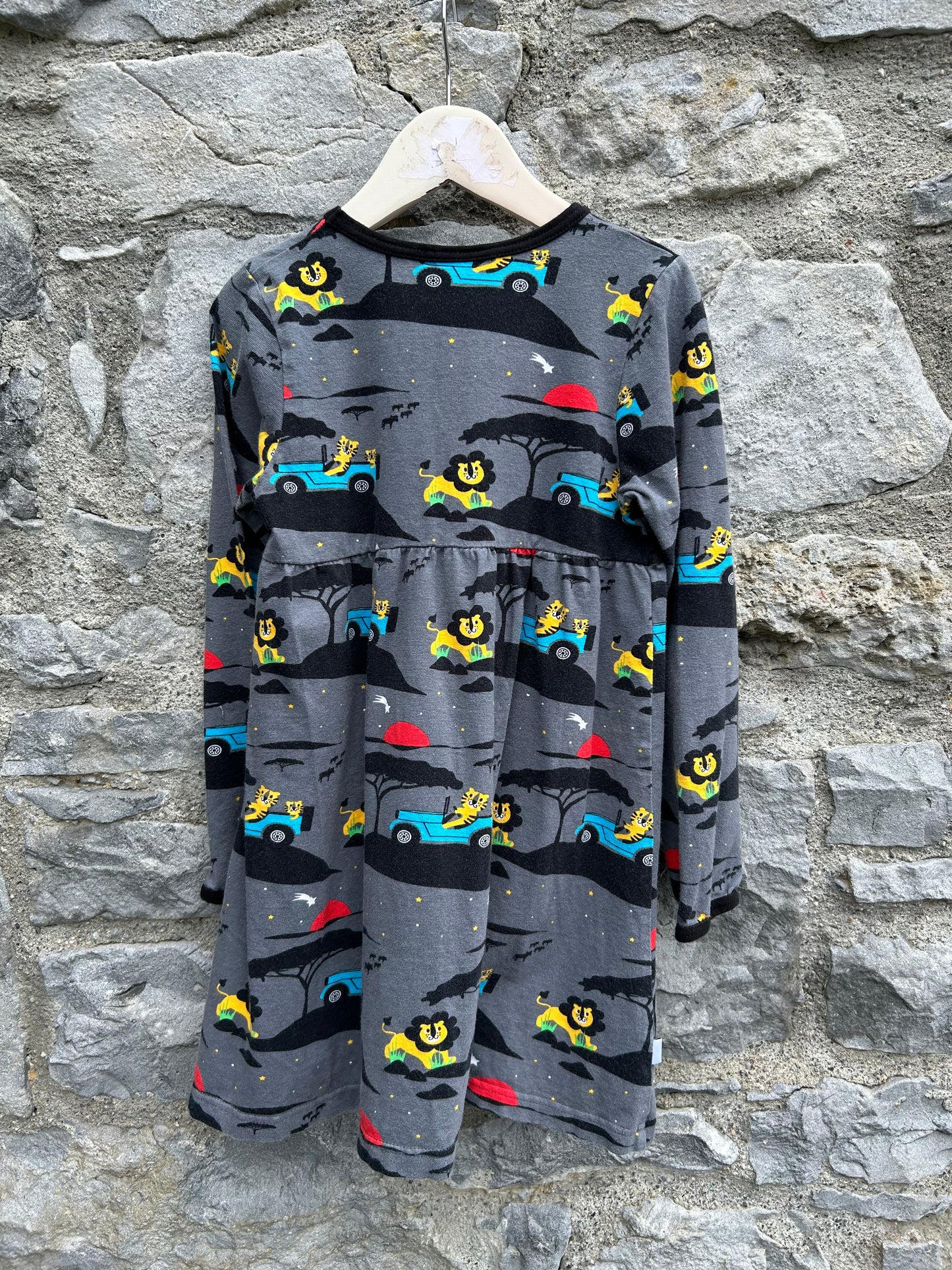 Safari charcoal dress   7-8y (122-128cm)