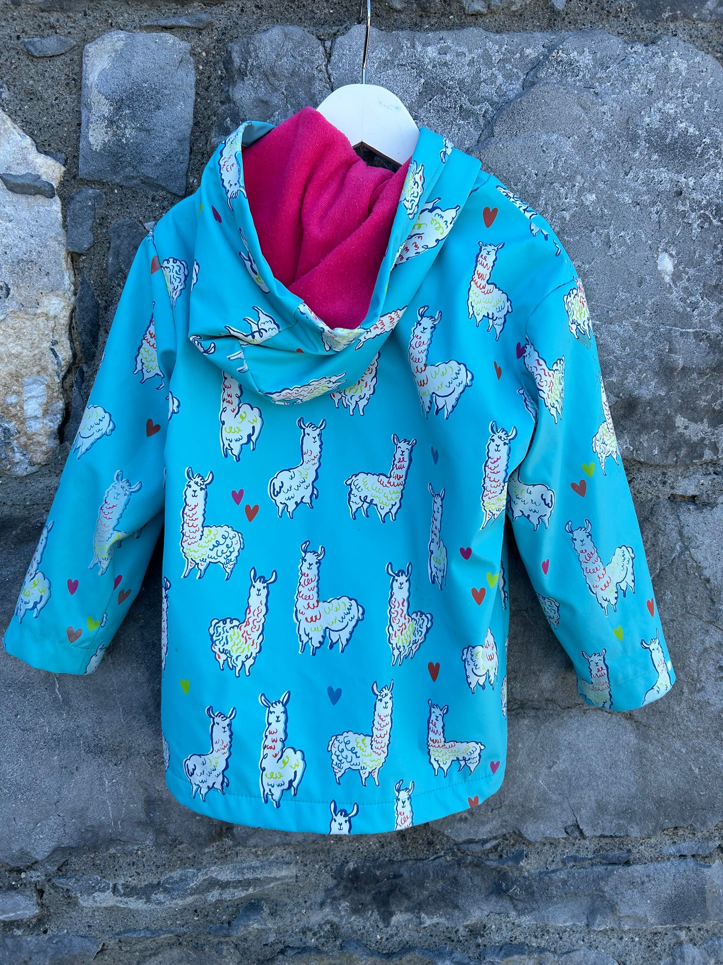 Blue llamas raincoat   4-5y (104-110cm)