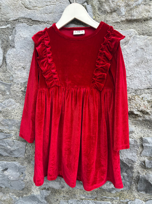 Dark red velvet dress  2-3y (92-98cm)