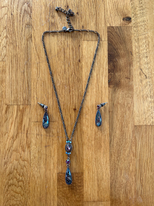 Drop necklace&earrings