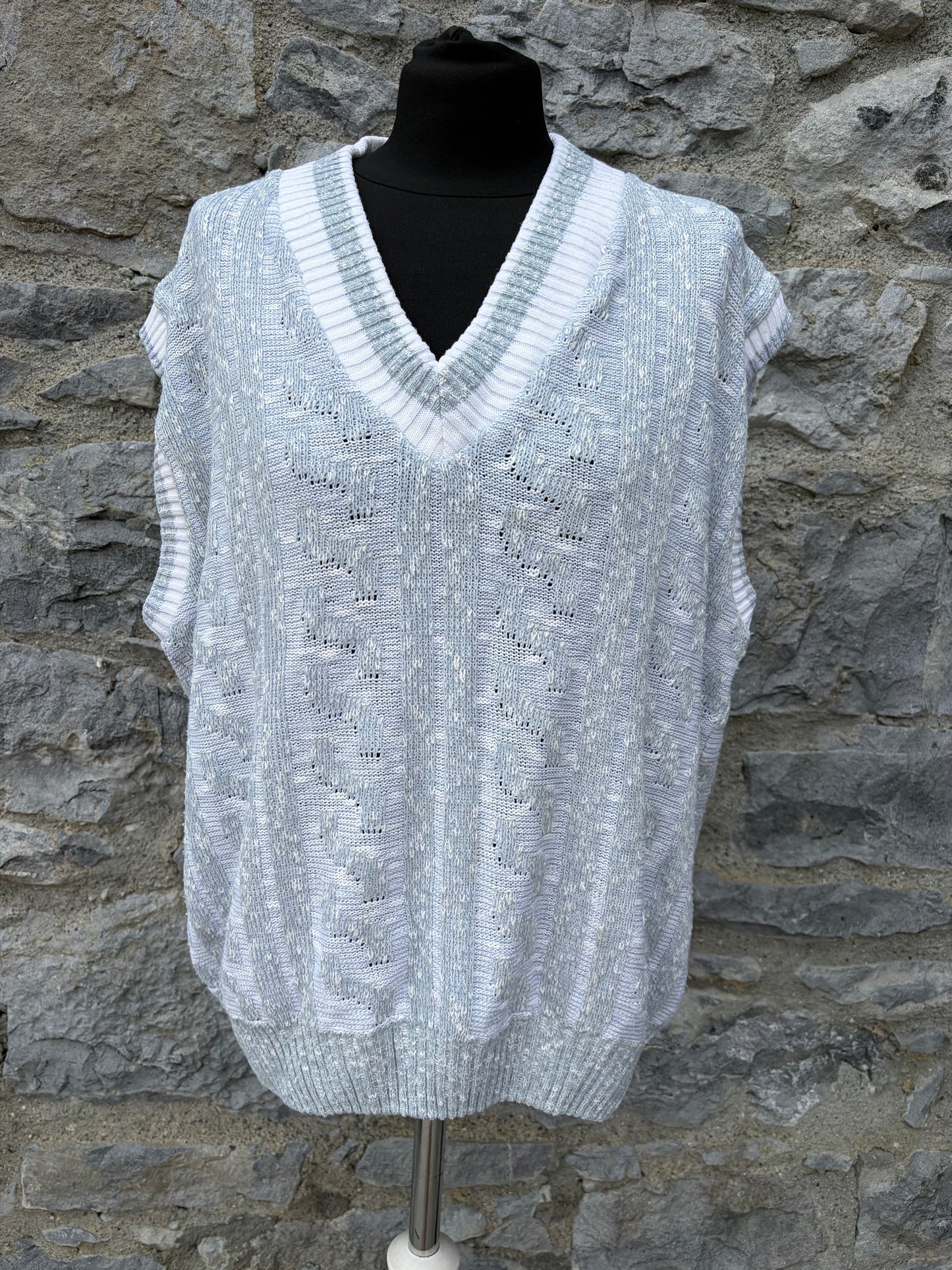 80s grey knitted gilet Medium