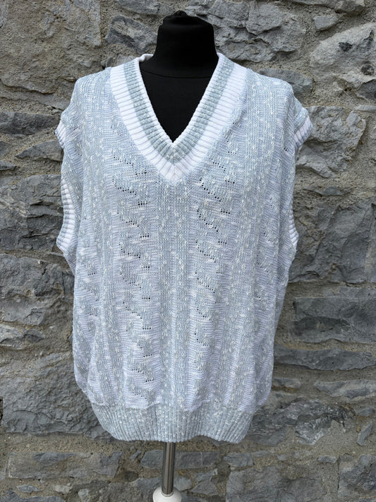 80s grey knitted gilet Medium