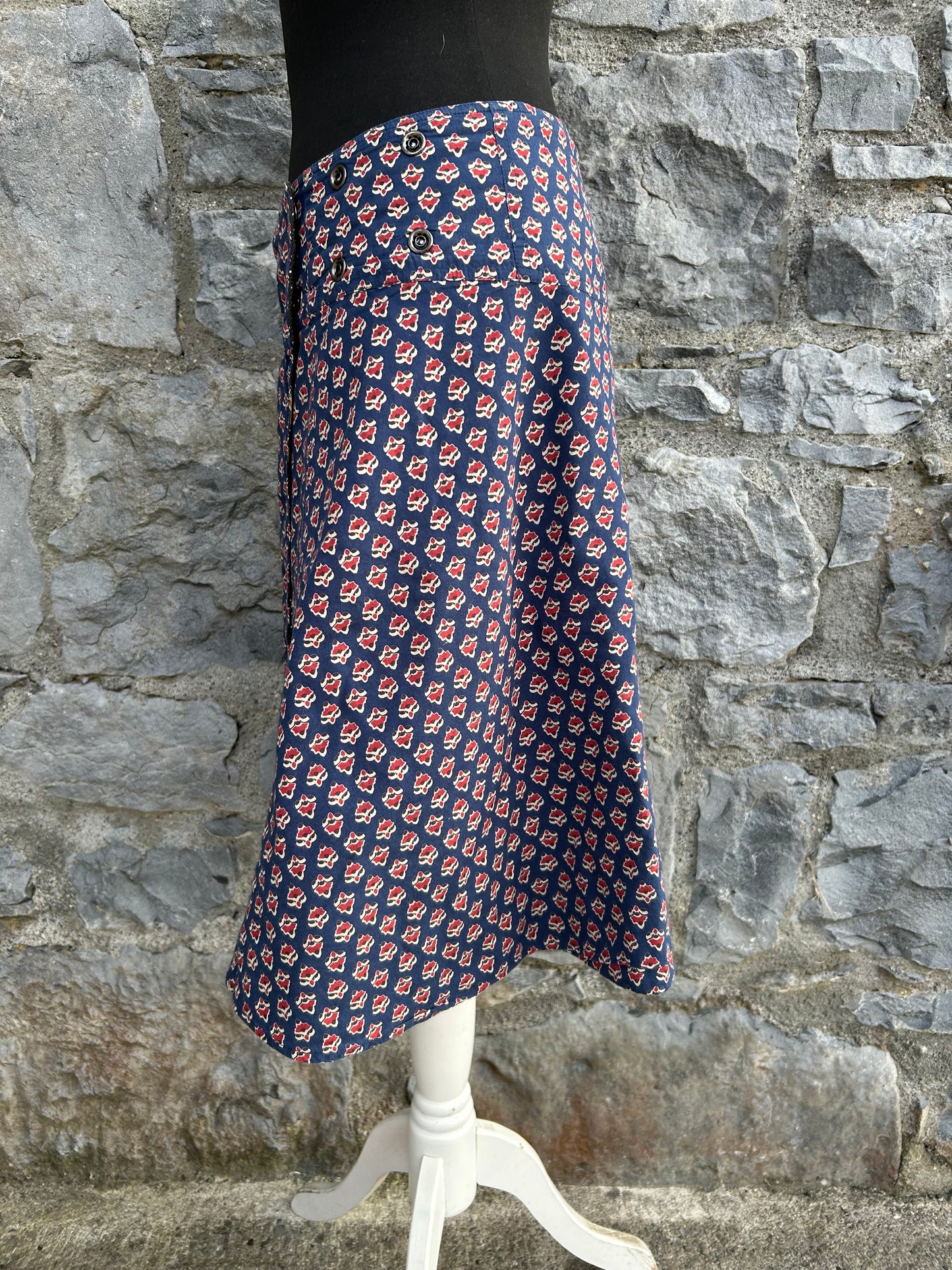Brown Floral reversible skirt uk 10-14