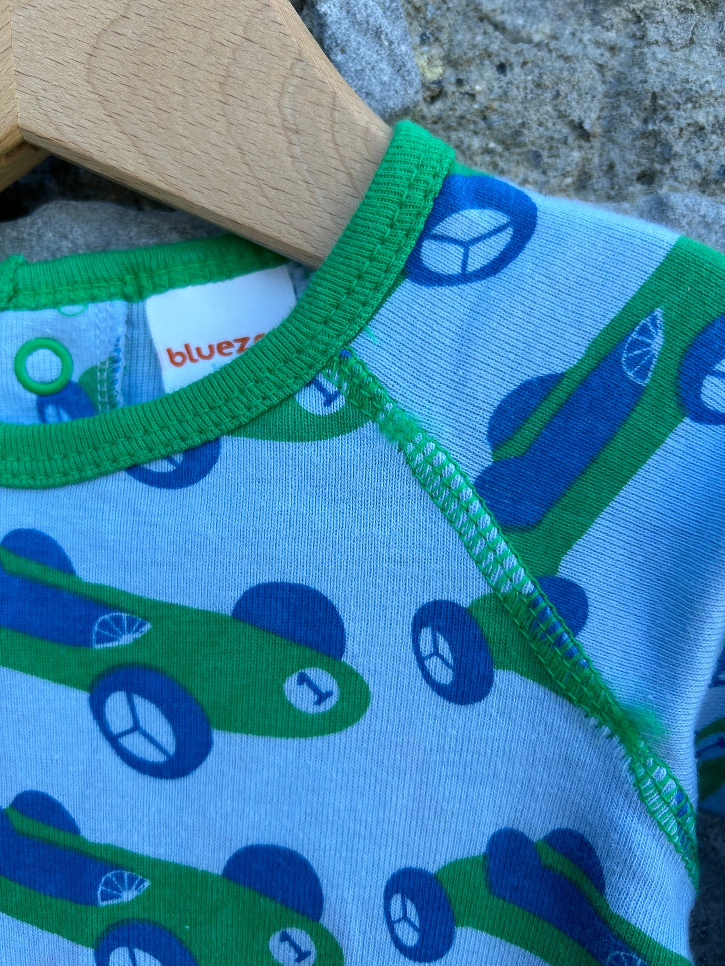 Race cars blue onesie 0-3m (56-62cm)