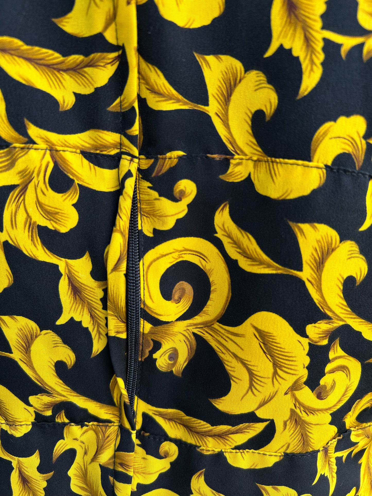 90s yellow damask dress uk 12