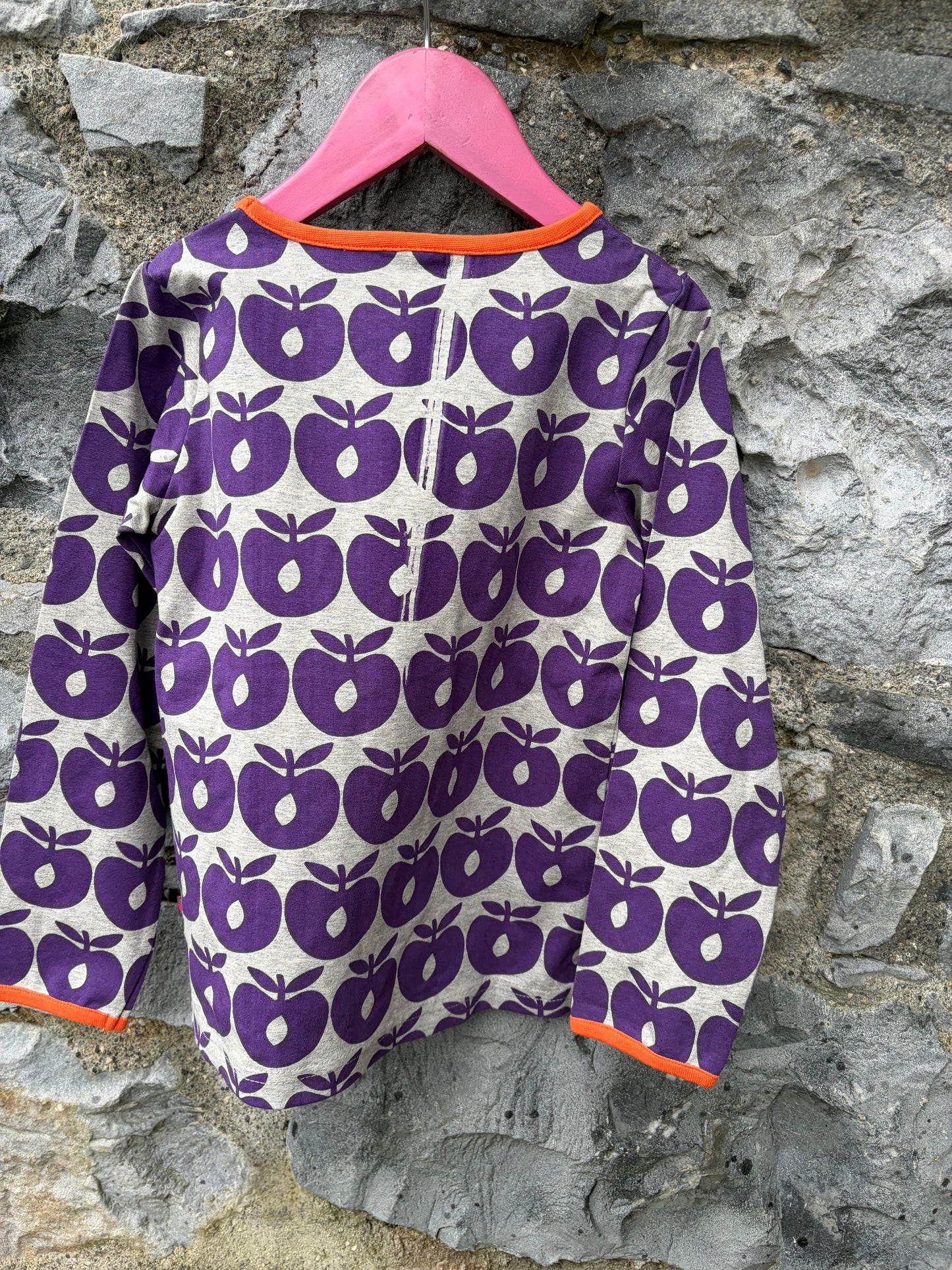 Purple apples grey top 5-6y (110-116cm)