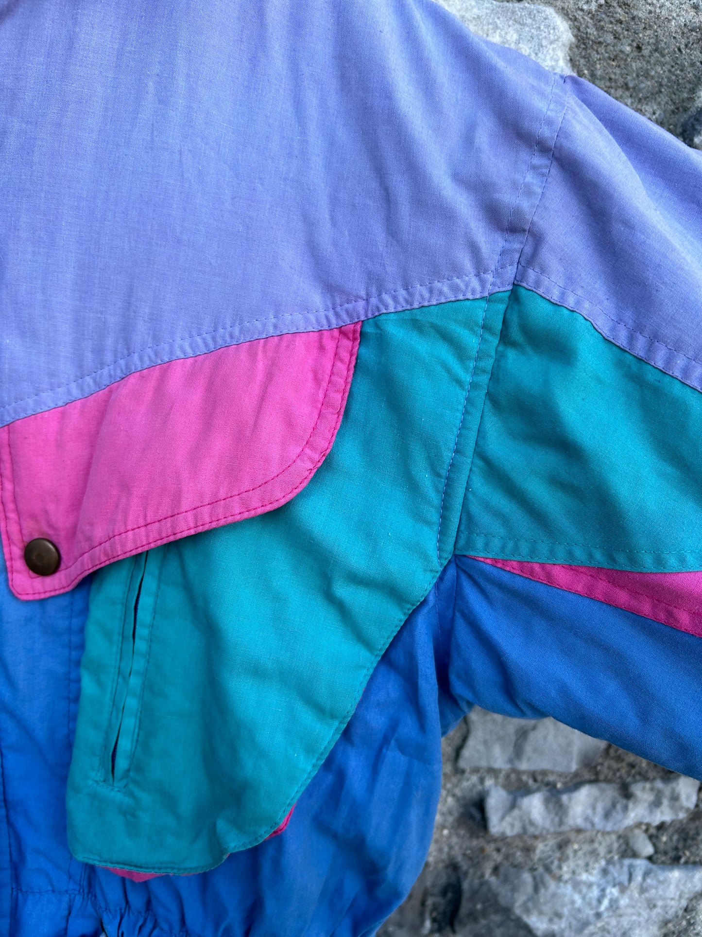 80s pink&blue winter jacket  10-11y (140-146cm)