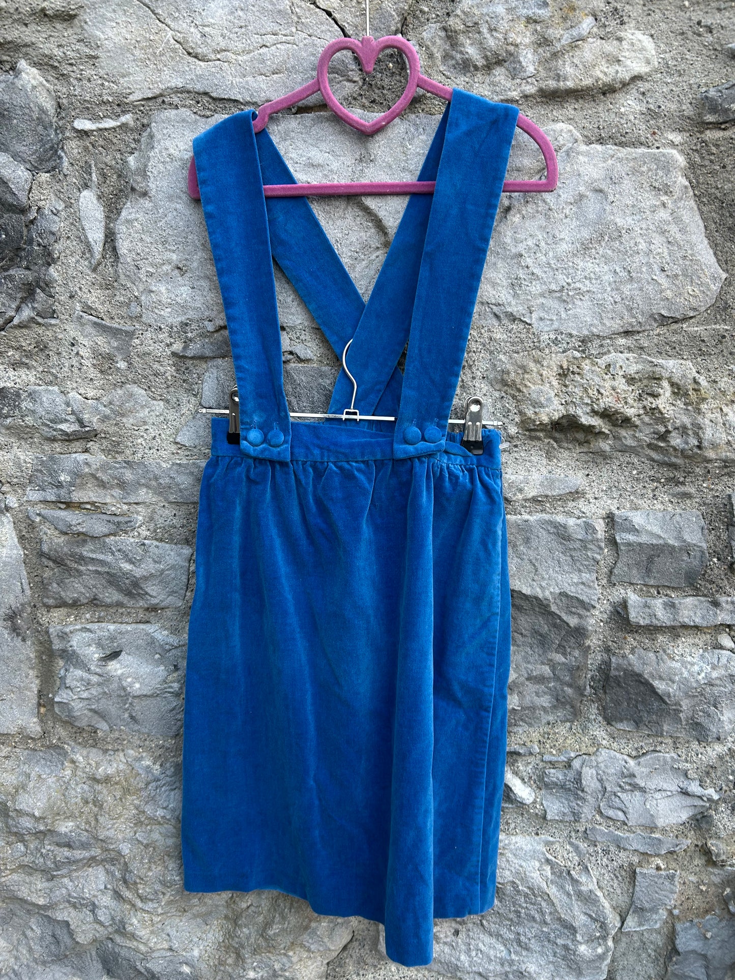 80s blue velvet pinafore  9-10y (134-140cm)