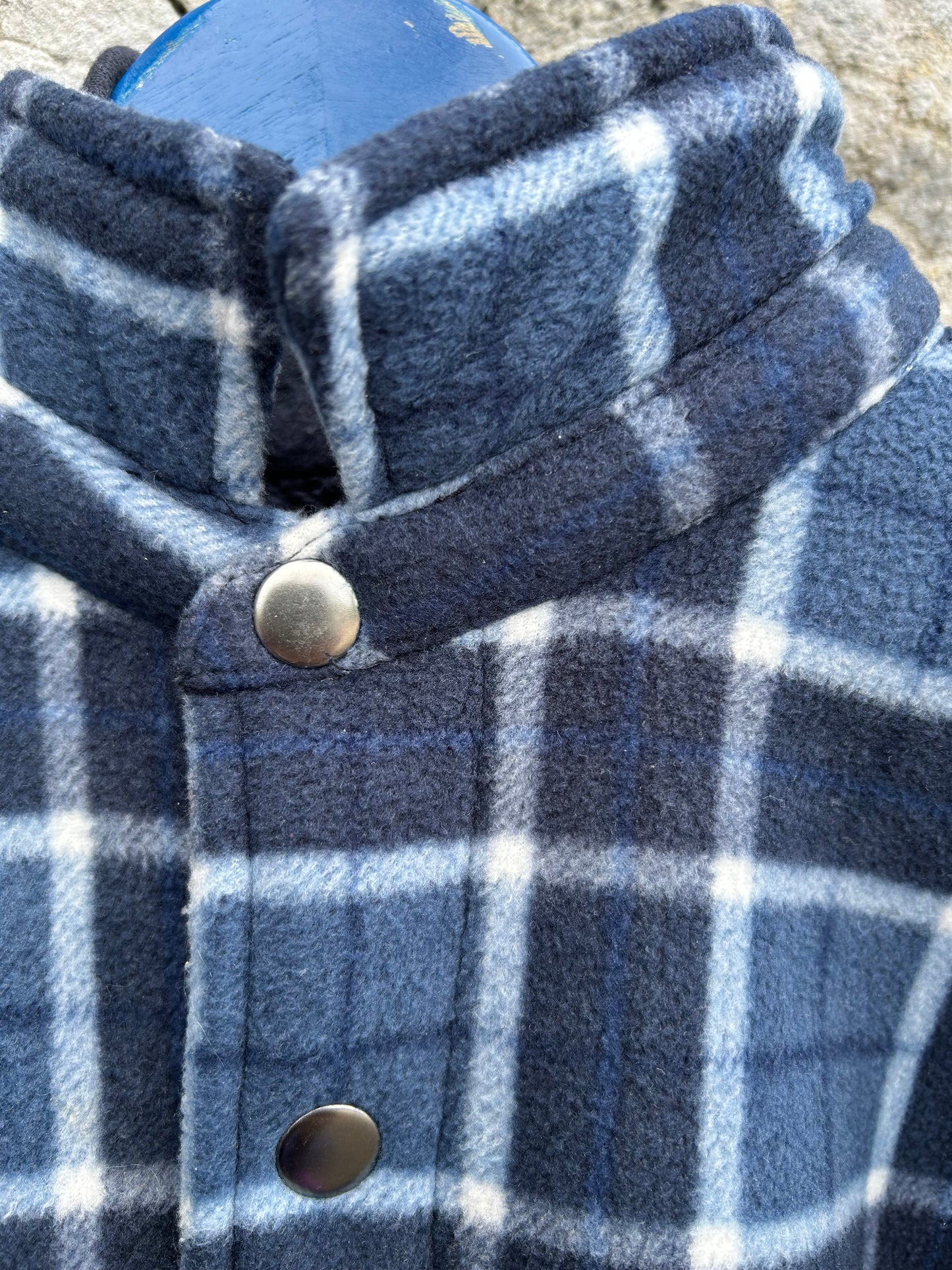Blue&navy check fleece shirt   6-7y (116-122cm)