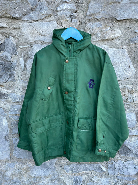 90s green waterproof jacket  7-8y (122-128cm)