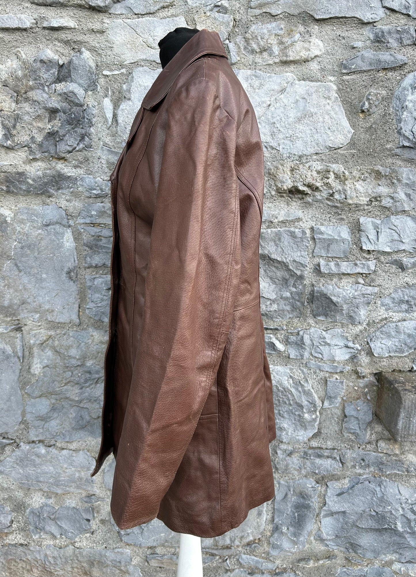 90s brown leather jacket uk 12