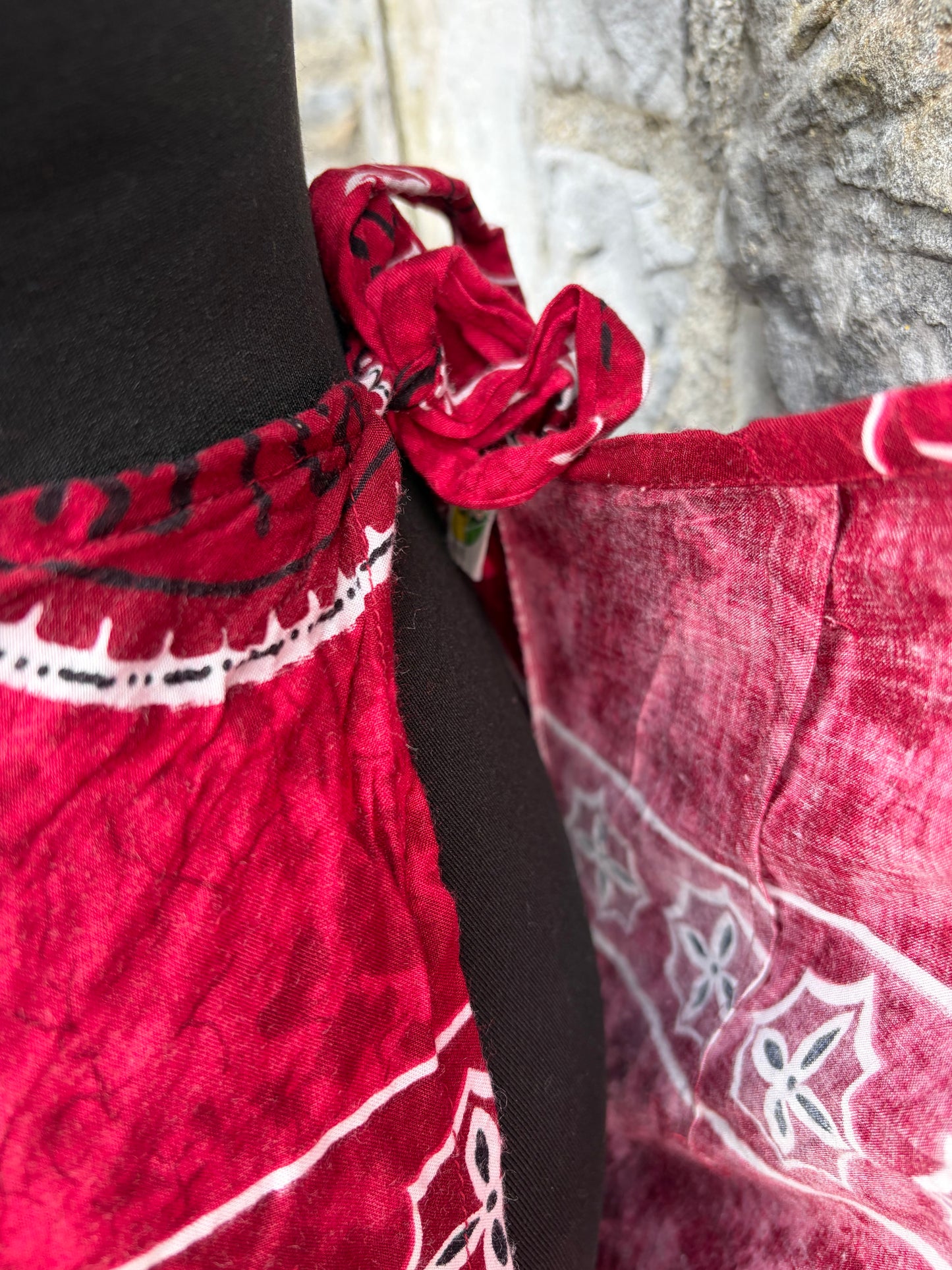 90s red wrap pants uk 8-12
