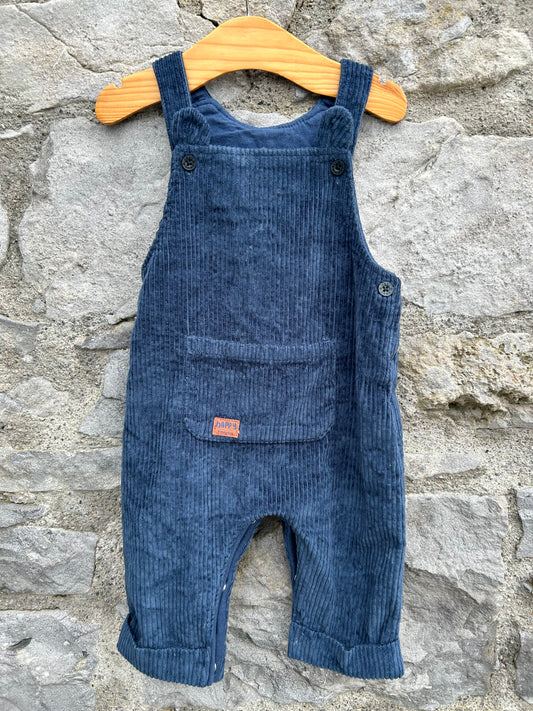 Navy cord dungarees 6-9m (68-74cm)