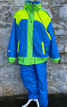 Load image into Gallery viewer, 80s blue&amp;green ski set M/L
