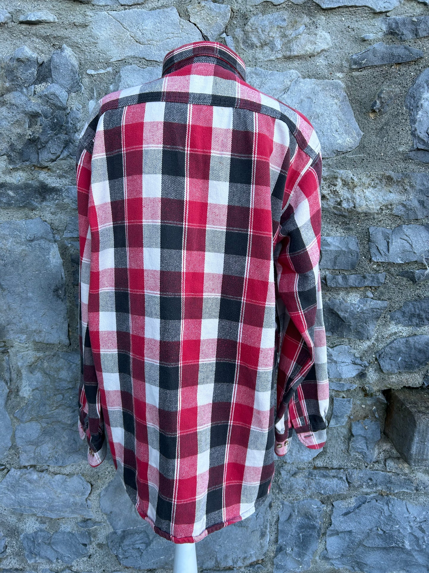 90d red&black check flannel shirt Large