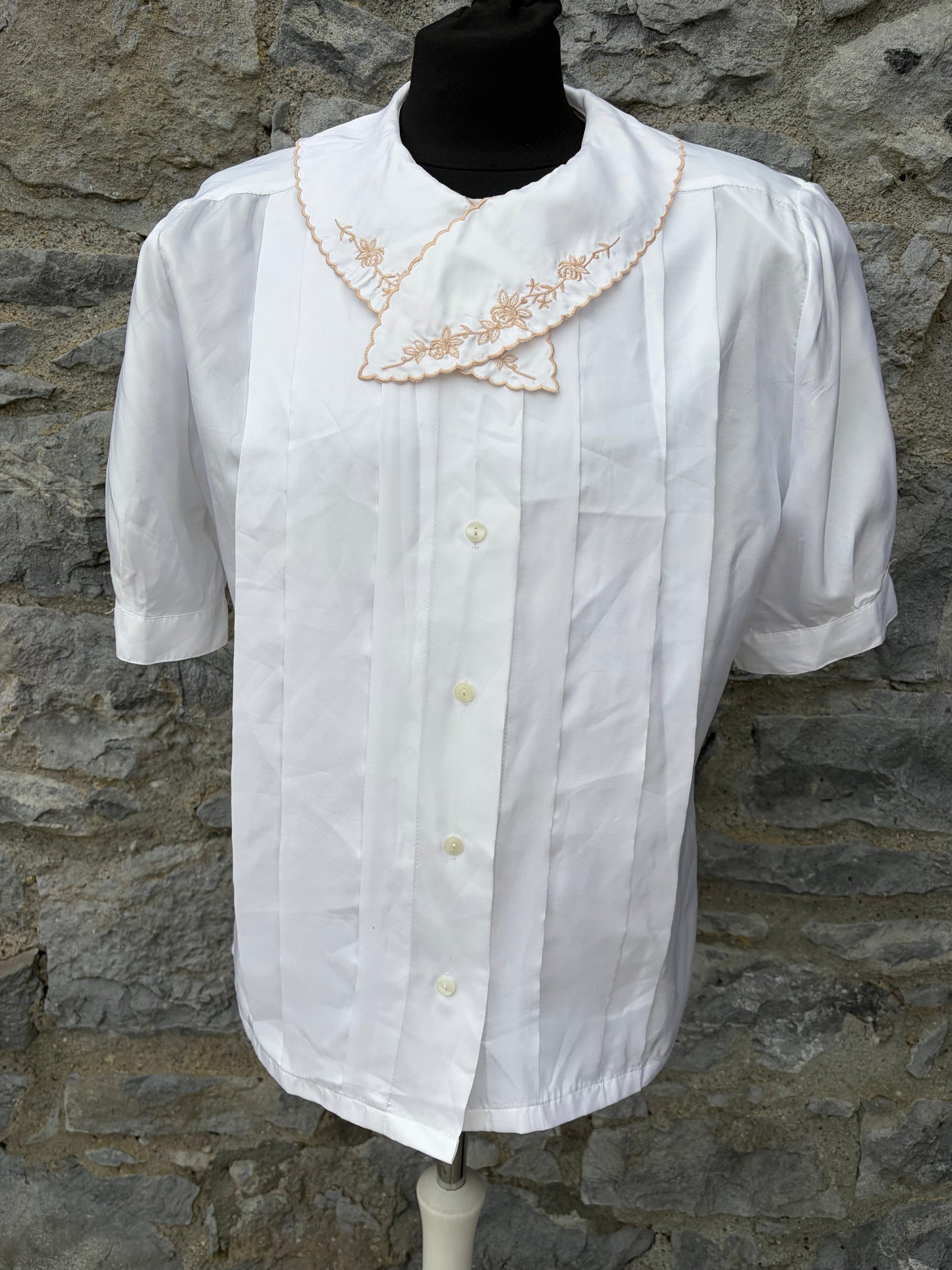 80s Ivory blouse uk 10-12
