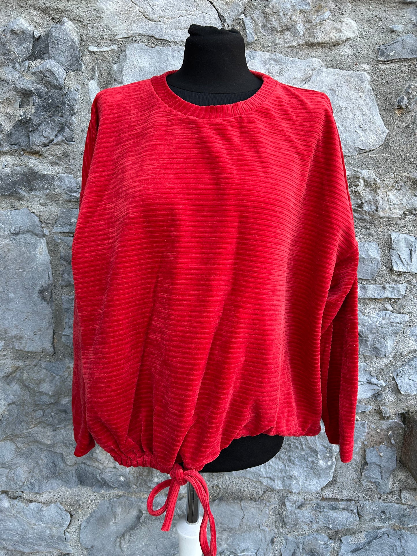Red velour sweatshirt uk 16