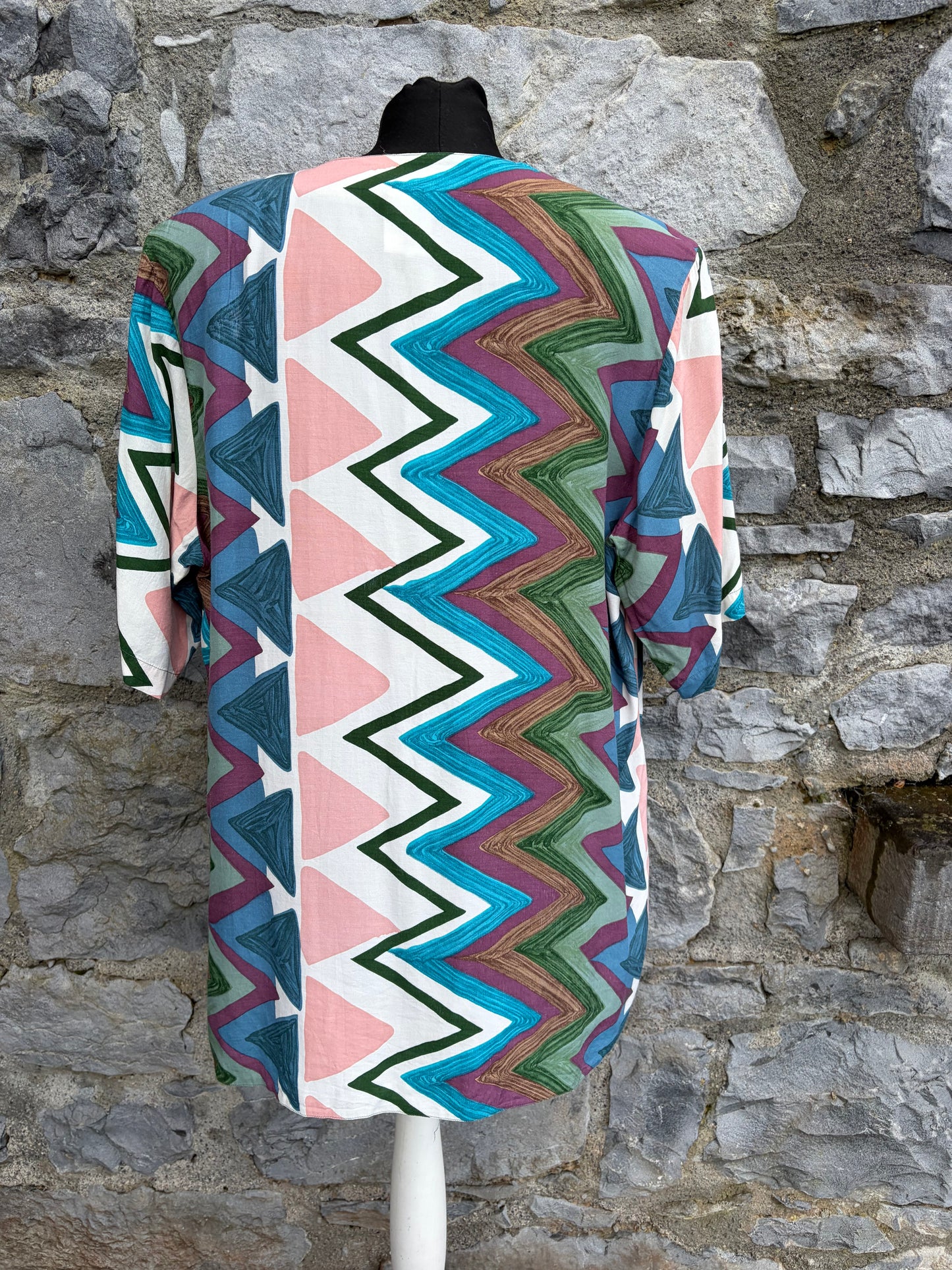 80s colourful chevron shirt uk 14