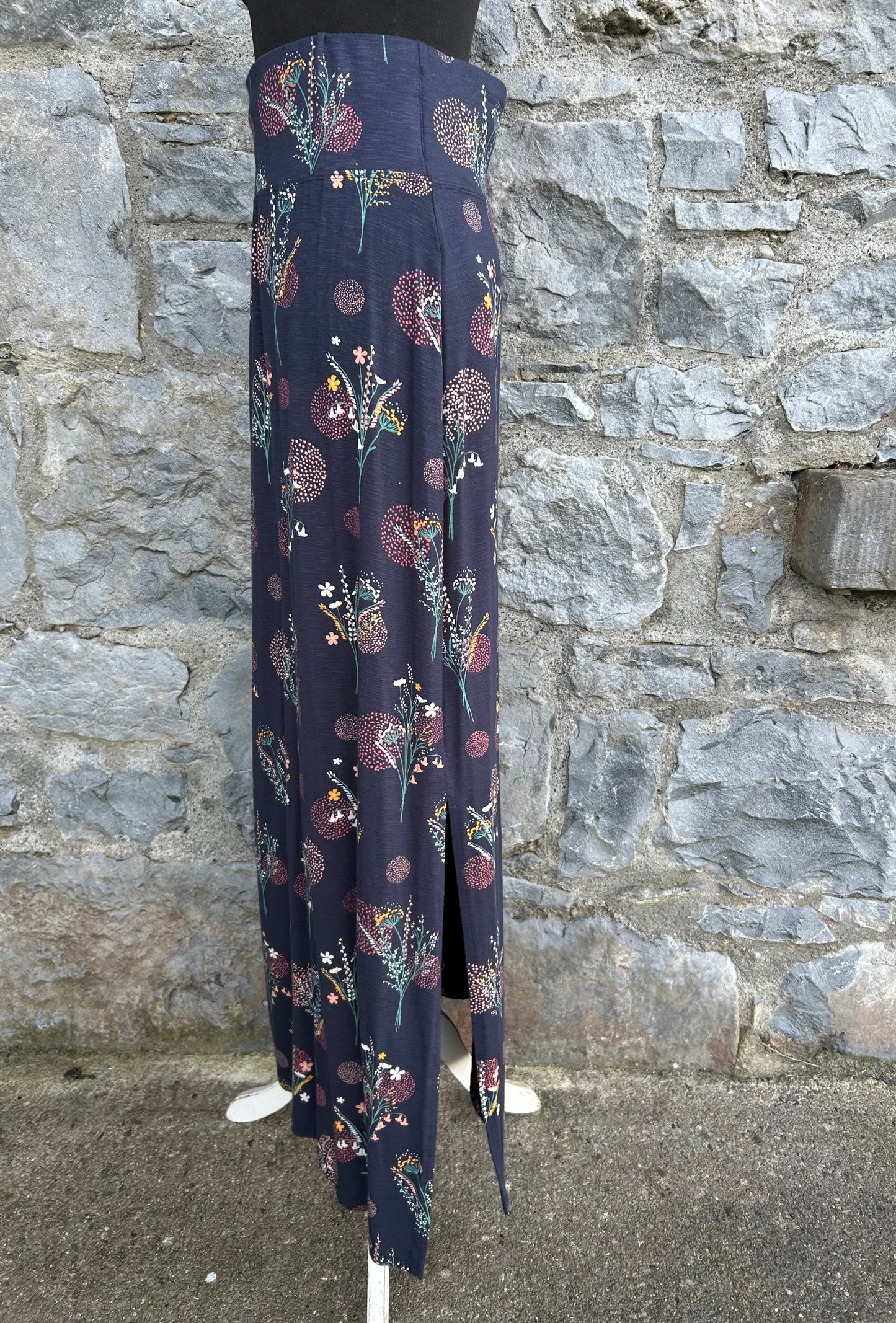 Navy floral maxi skirt uk 10