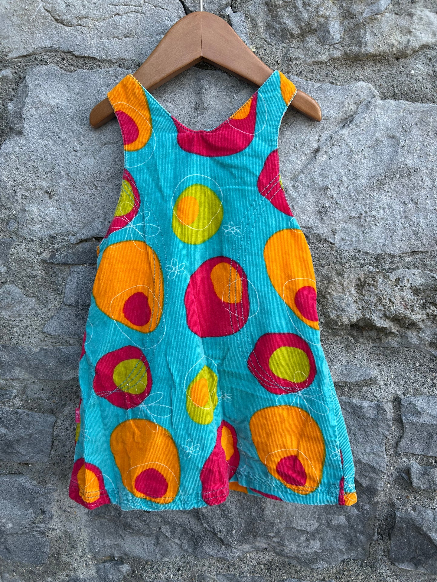 Mega dots blue cord pinafore  12-18m (80-86cm)