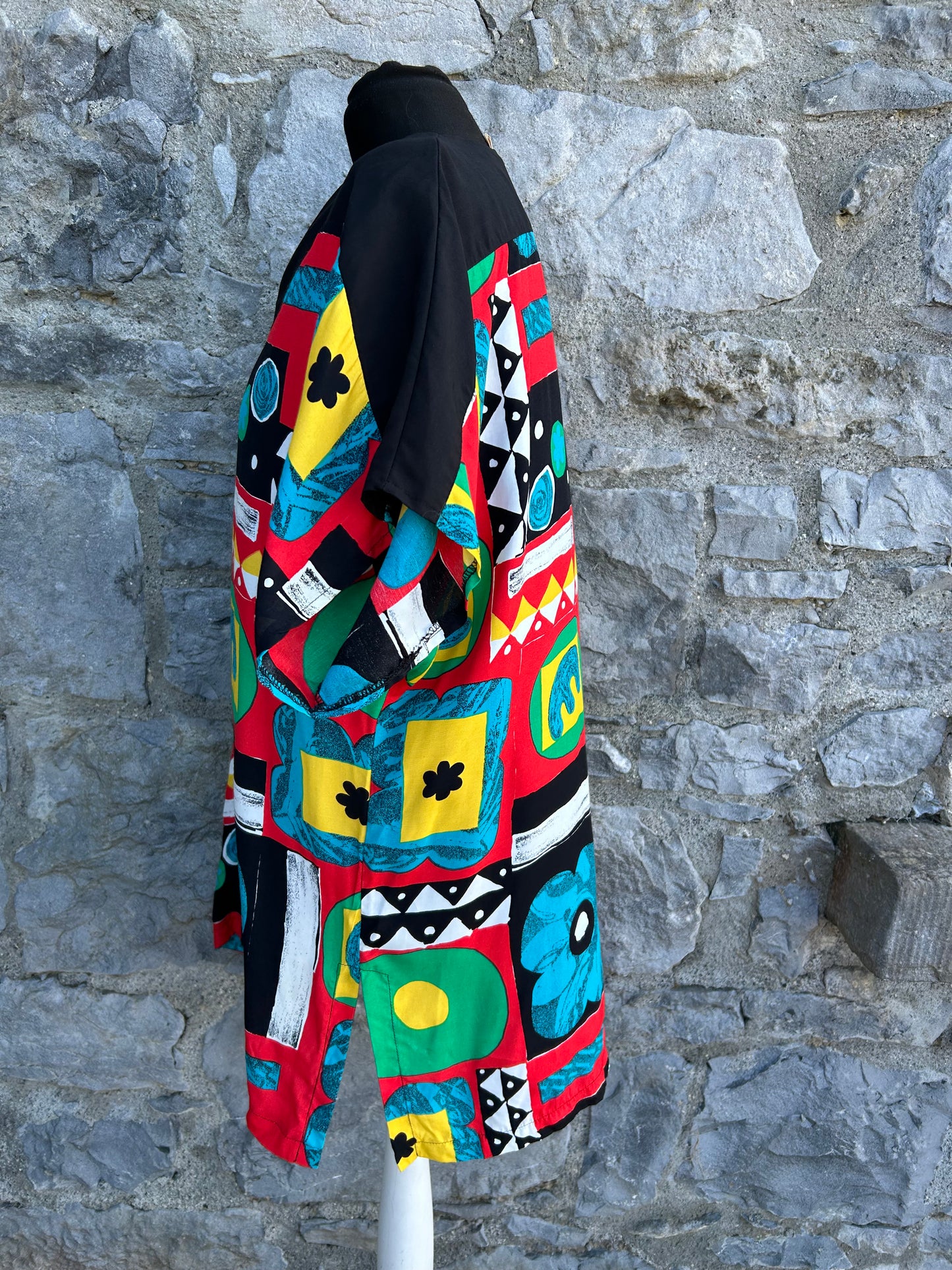 80s colourful geometric shirt uk 14