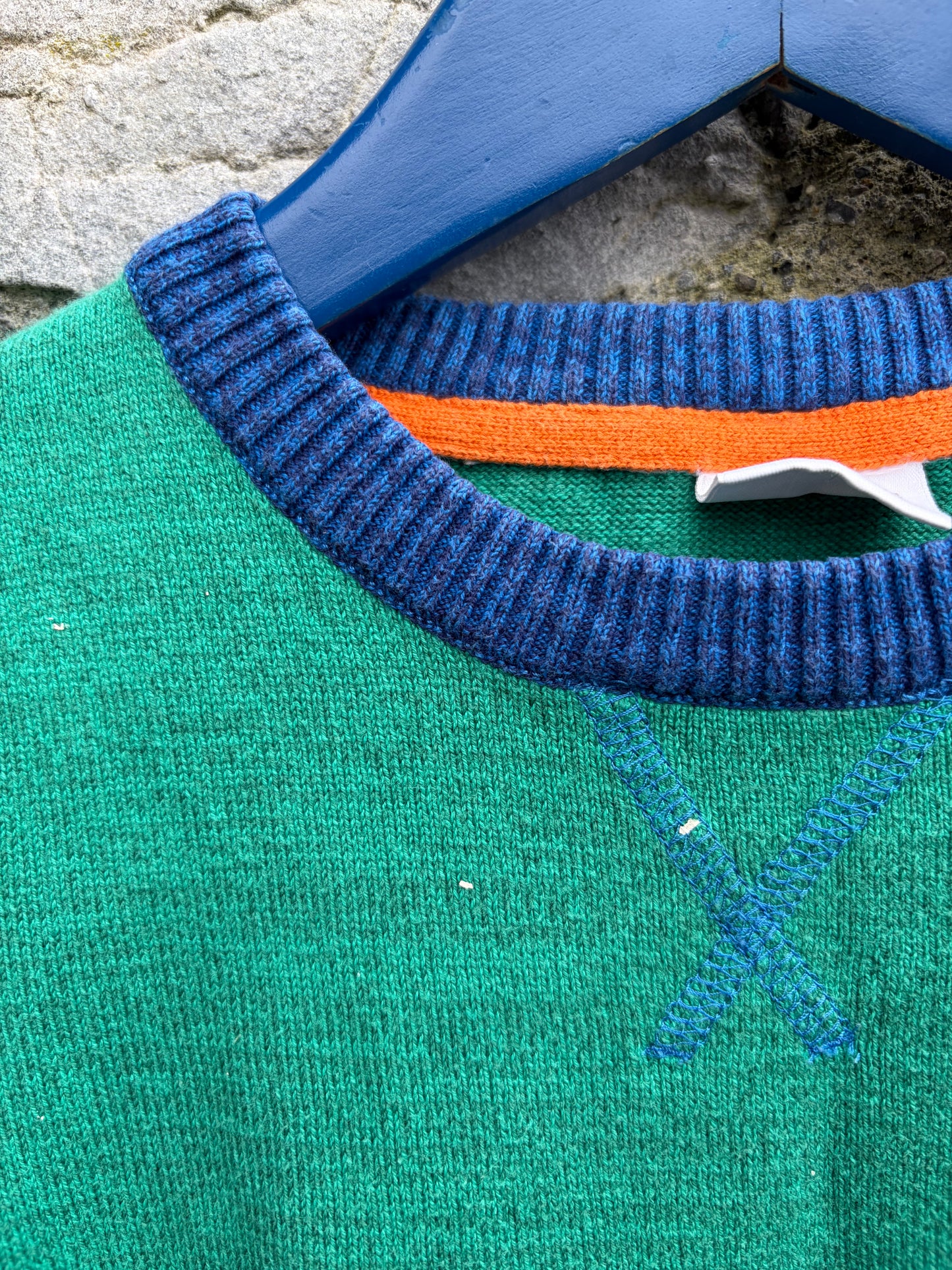 Blue&green jumper  5-6y (110-116cm)
