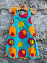 Load image into Gallery viewer, Big spots teal cord pinafore  12-18m (80-86cm)
