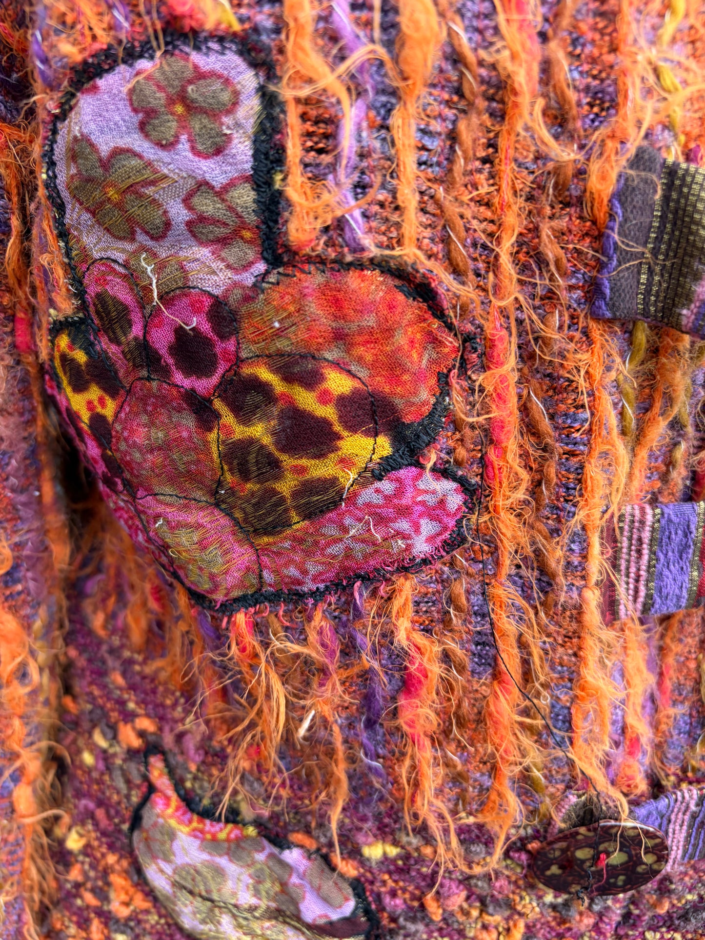 Orange cardigan with mixed embellishments uk 8-10