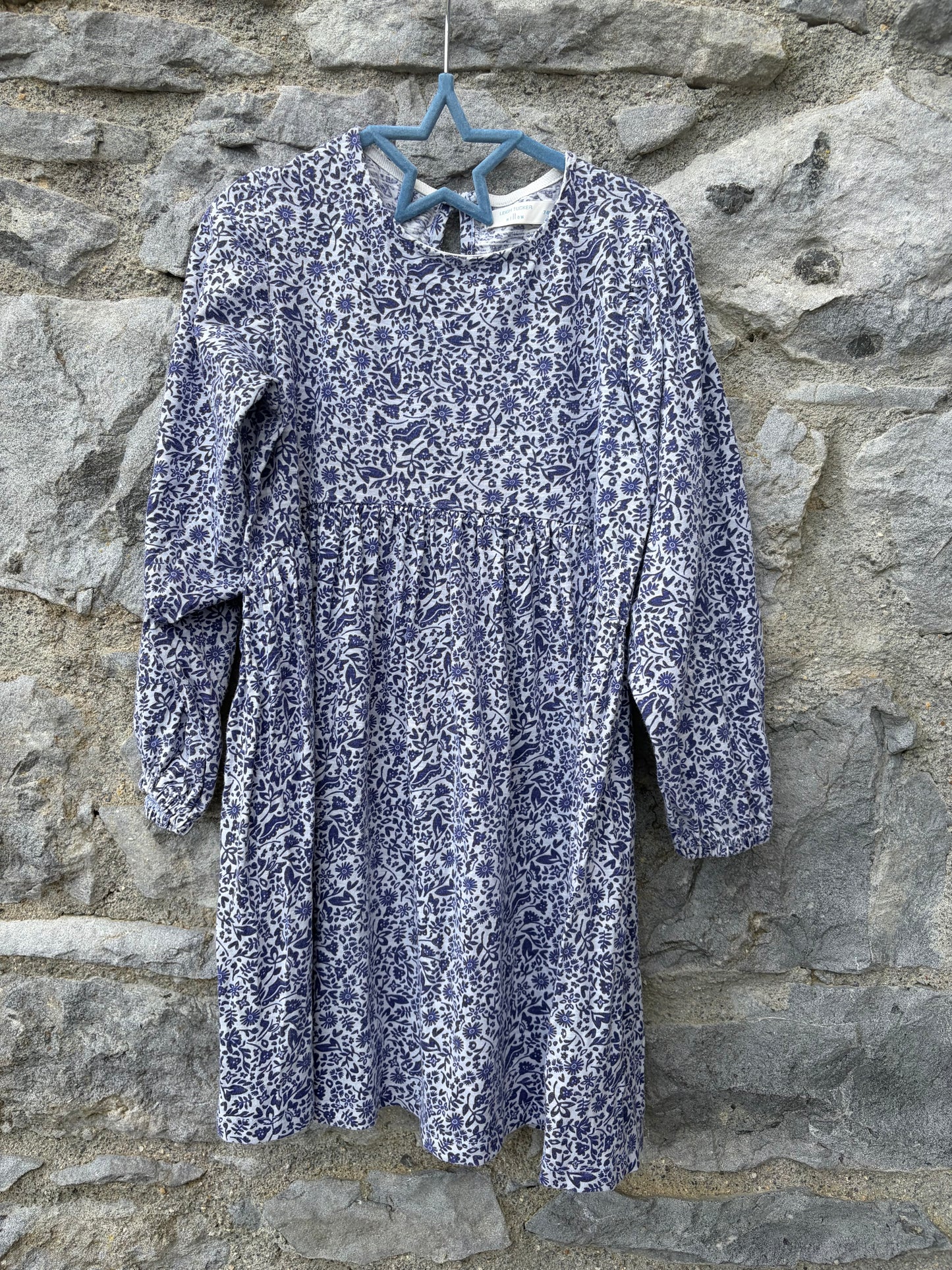 Navy botanical dress 7-8y (122-128cm)