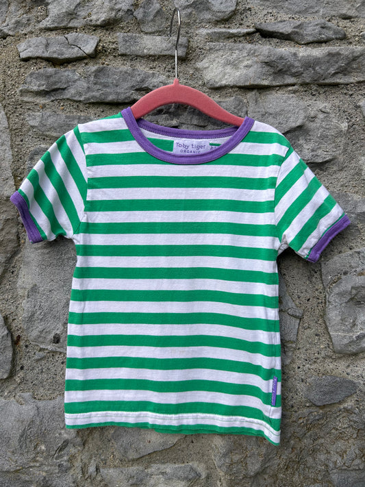 Green stripy T-shirt  3-4y (98-104cm)
