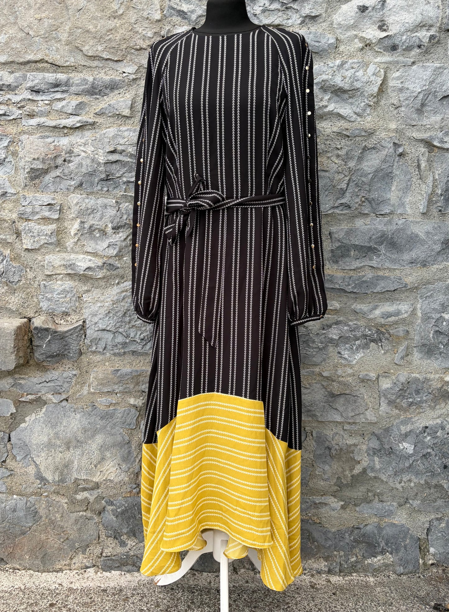Contrast Hem black Dress uk 12