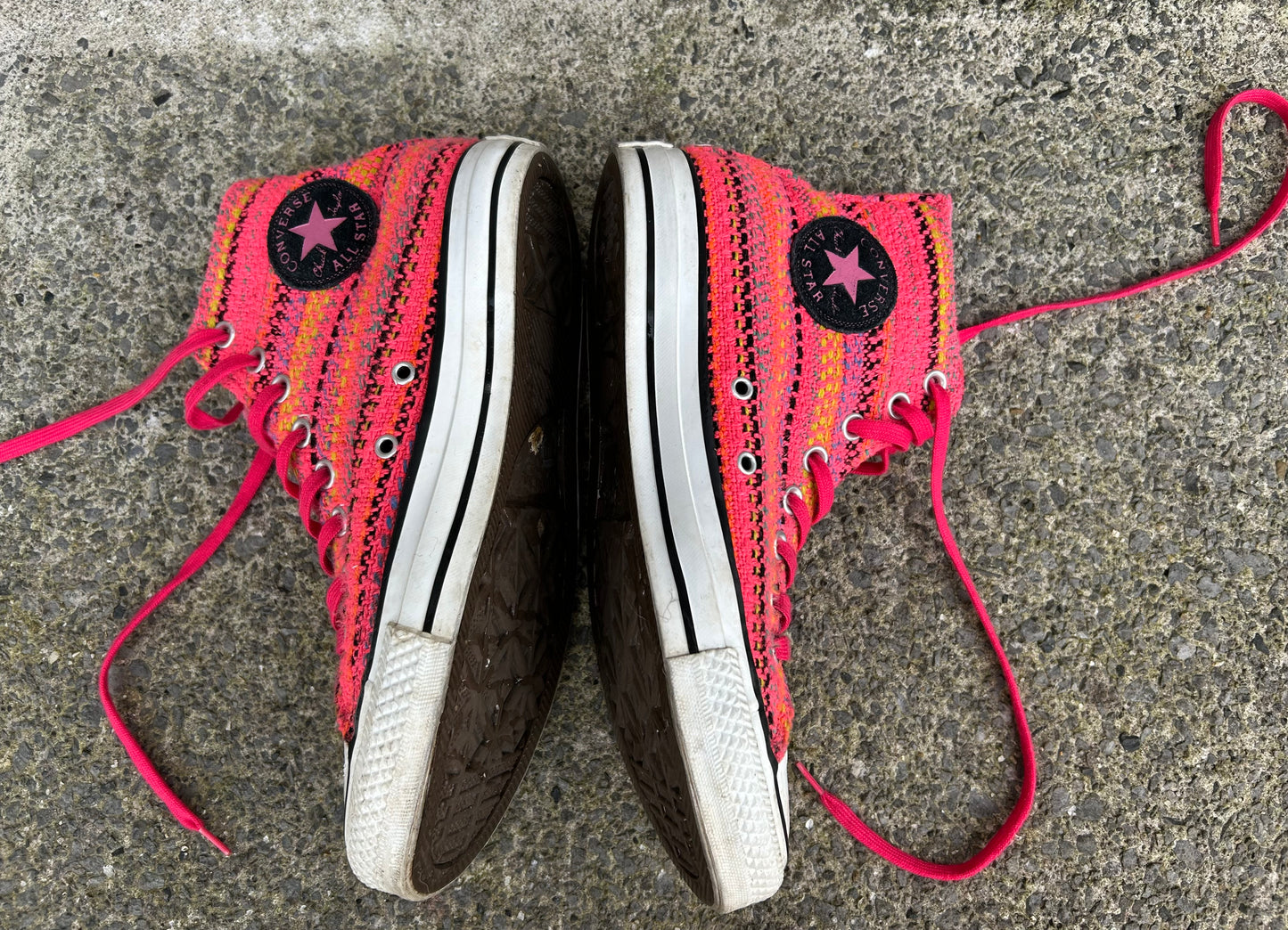 Pink woven high top trainers  uk 6.5 (eu 40)