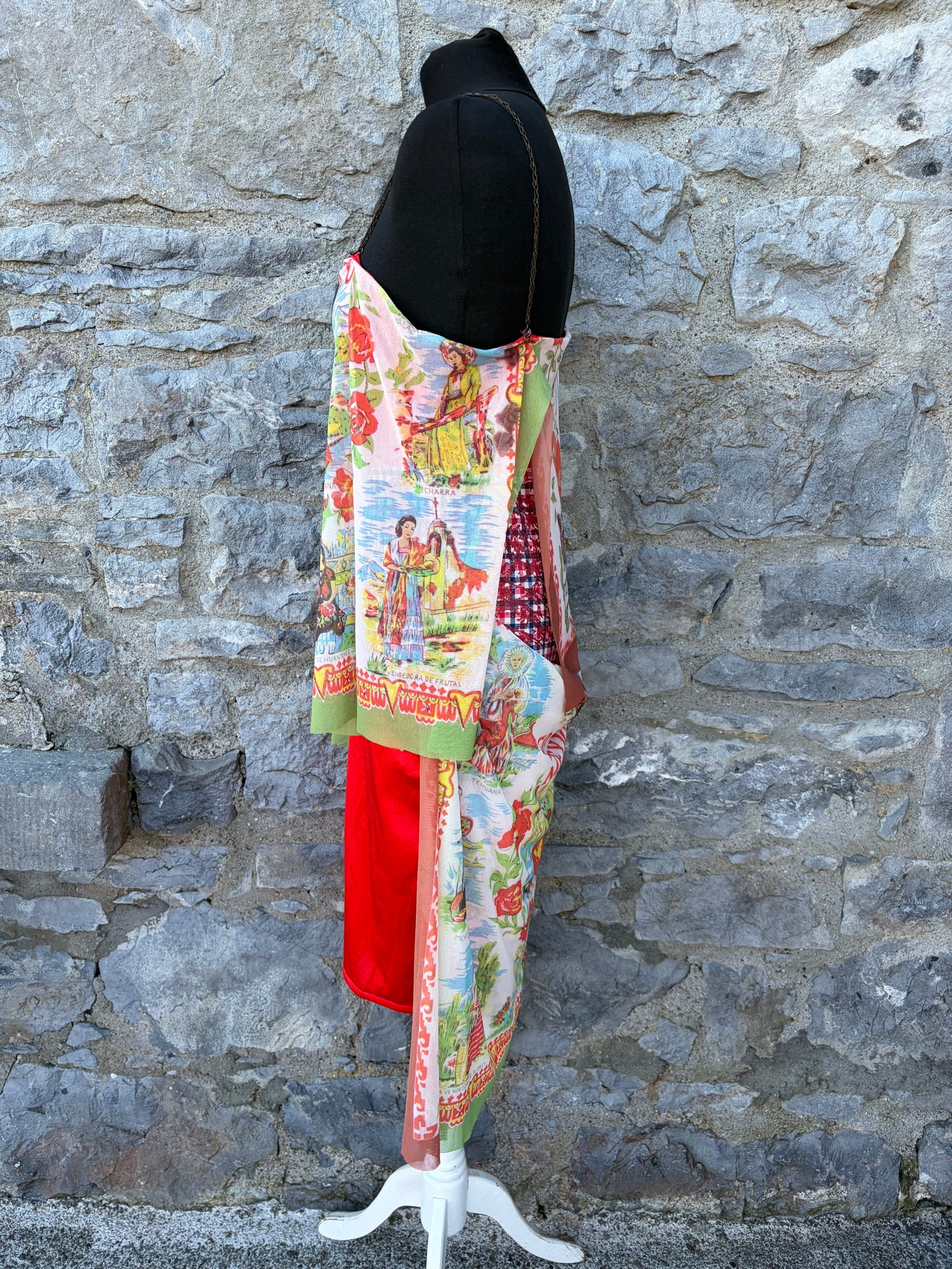 Y2K Mexico graphic print dress uk 10-12