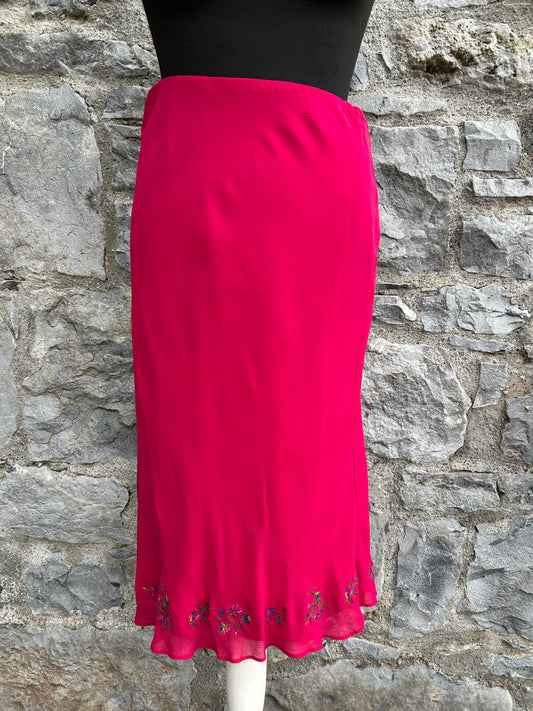 Y2K pink embroidered skirt uk 8