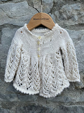 Load image into Gallery viewer, Beige pointelle cardigan  3-6m (62-68cm)
