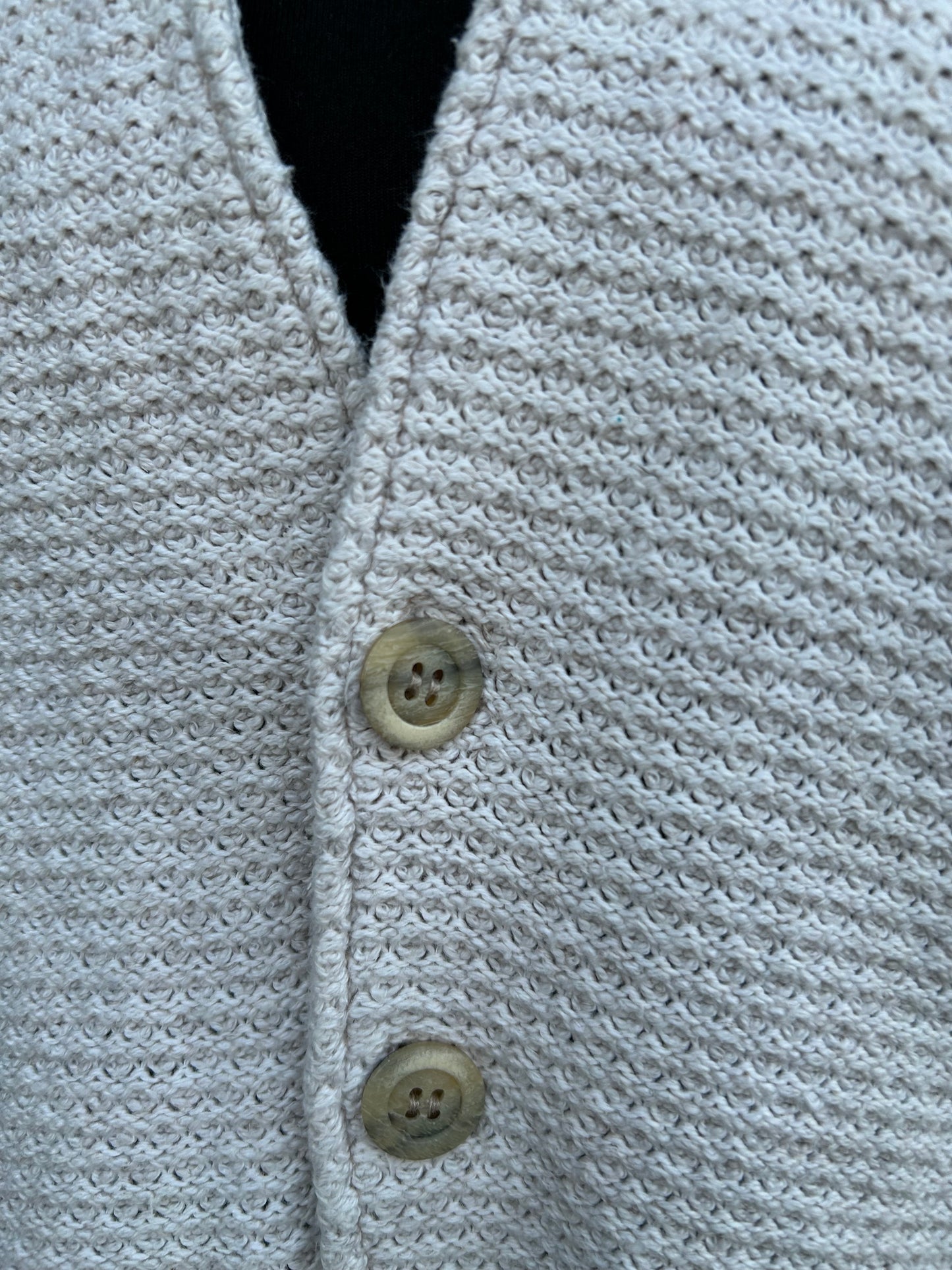 90s ivory knitted waistcoat Large