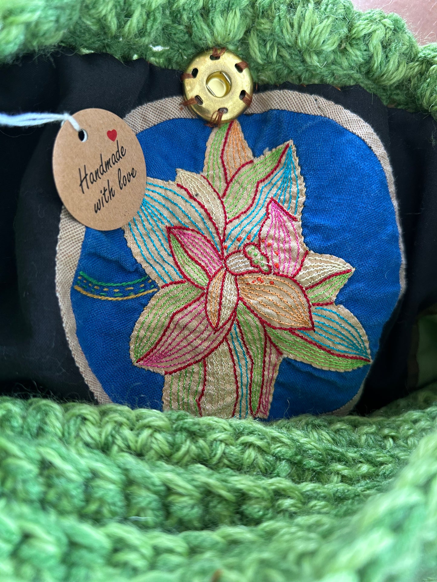 Handmade Green mandala bag