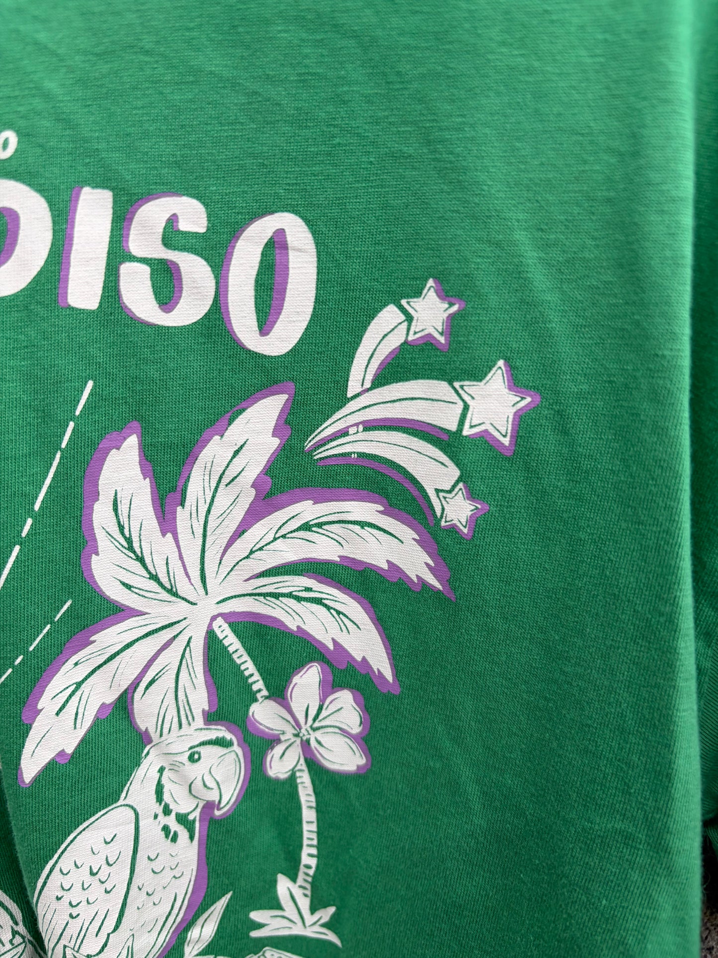 Parrots paradise green T-shirt  7-8y (122-128cm)