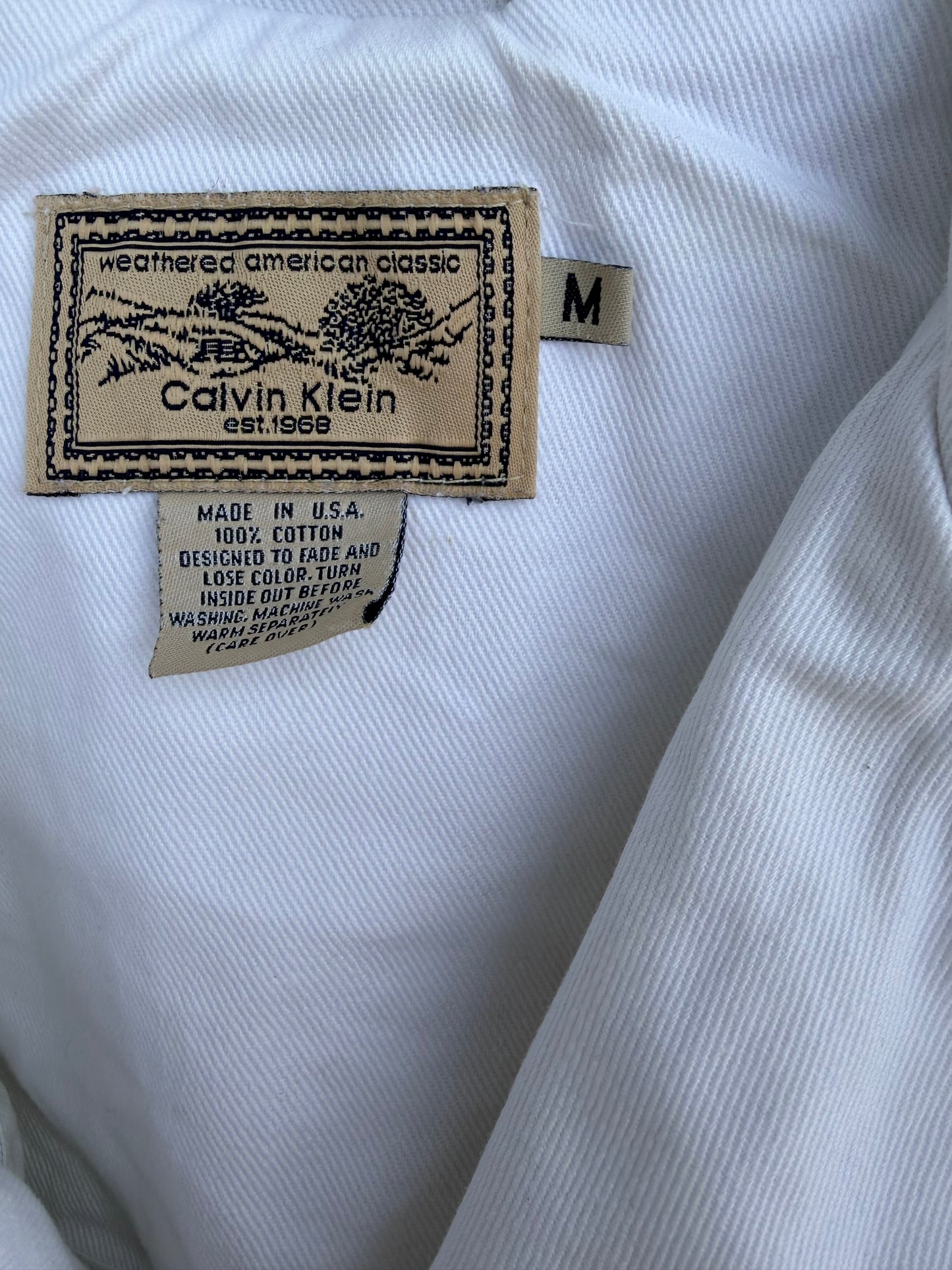 90s CK white denim coat Medium