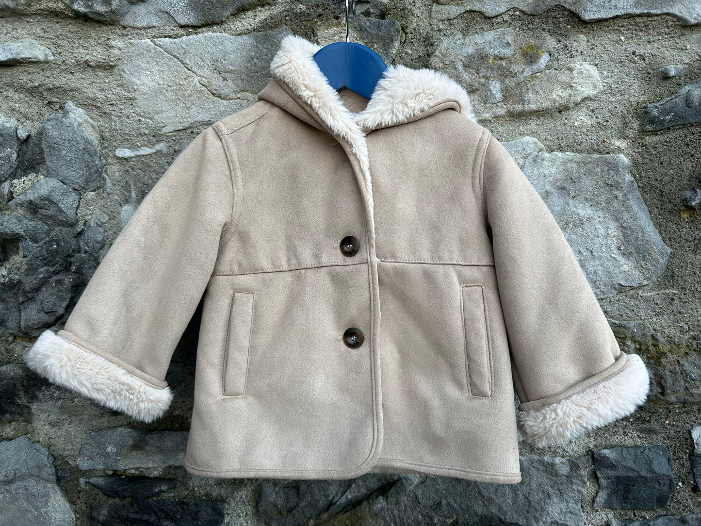 Beige Faux Shearling coat 12-18m (80-86cm)