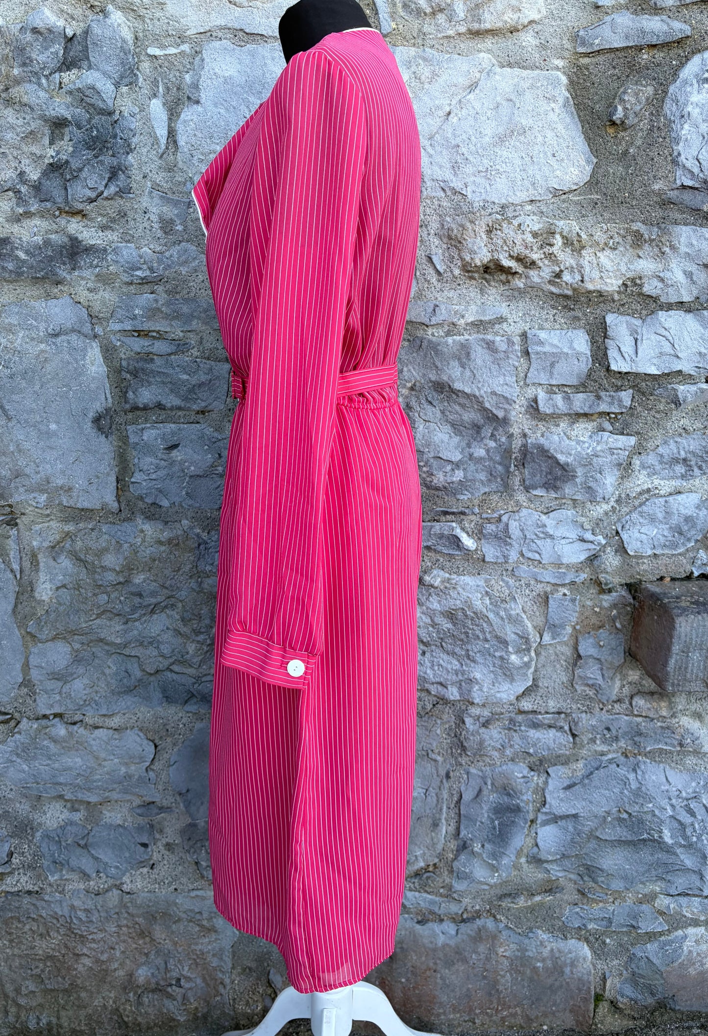 80s red stripy dress uk 10-12