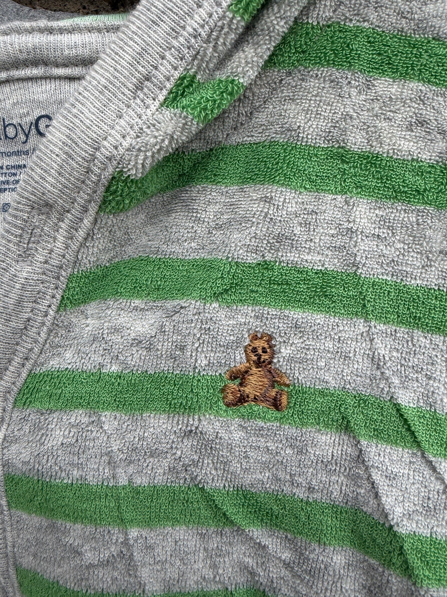 Green&grey velour rompers  6-12m (68-80cm)