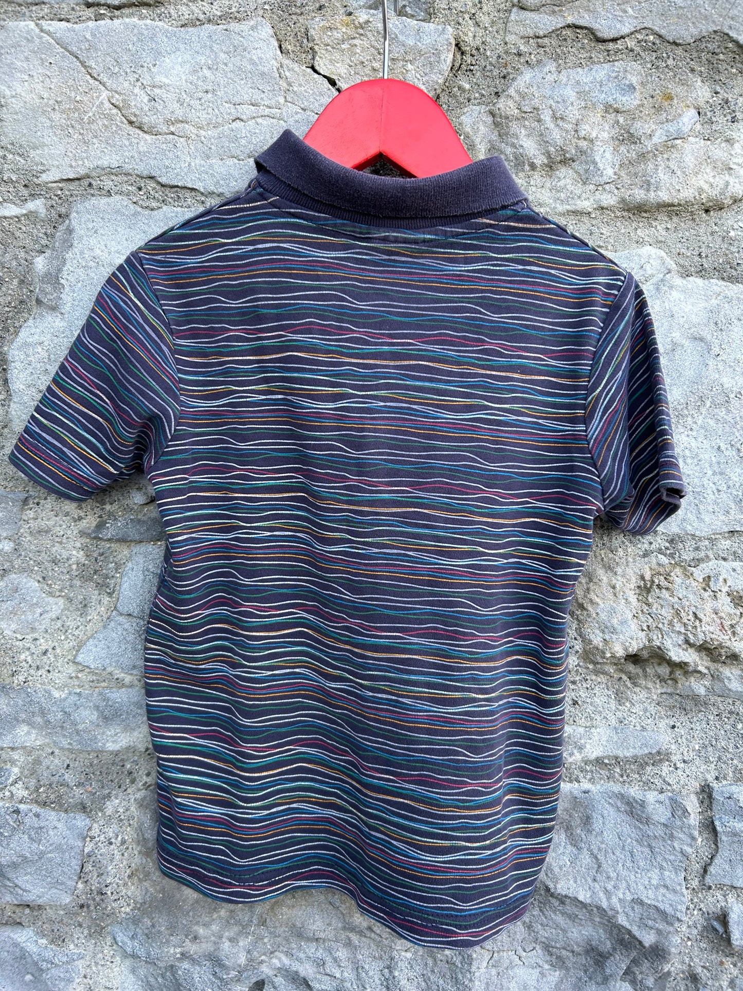 Rainbow waves polo top  2-3y (92-98cm)