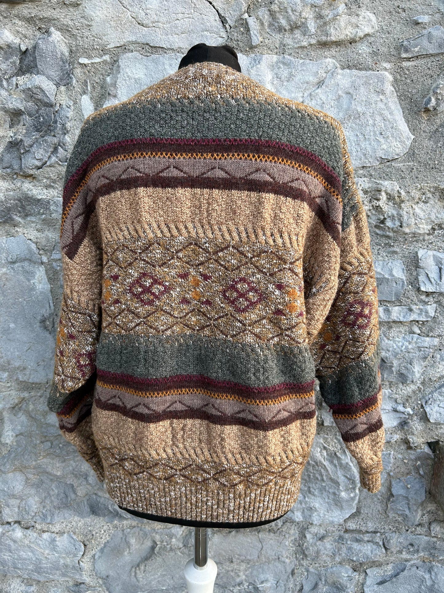 80s brown panel jumper Small