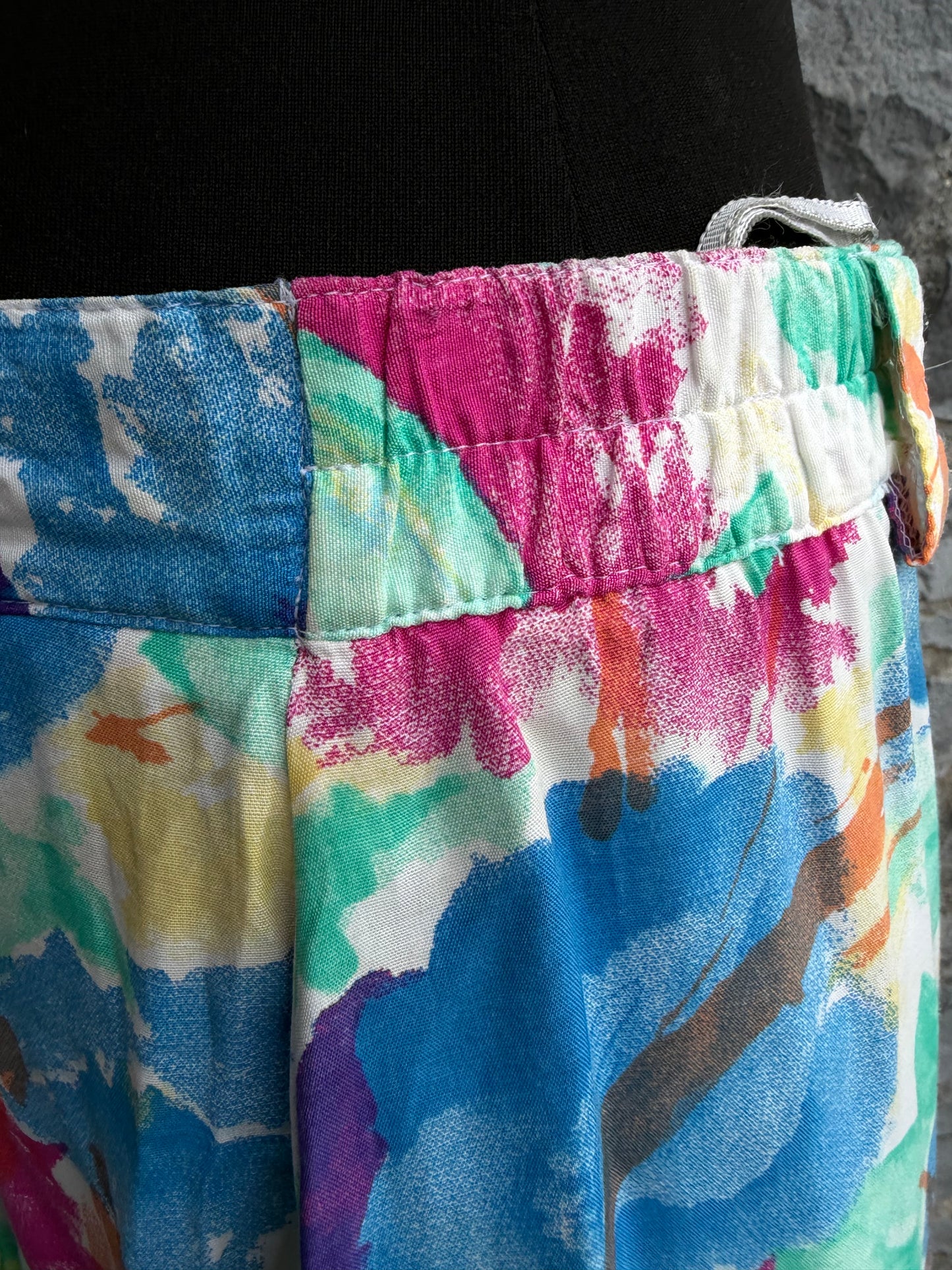 80s colourful floral culottes uk 12