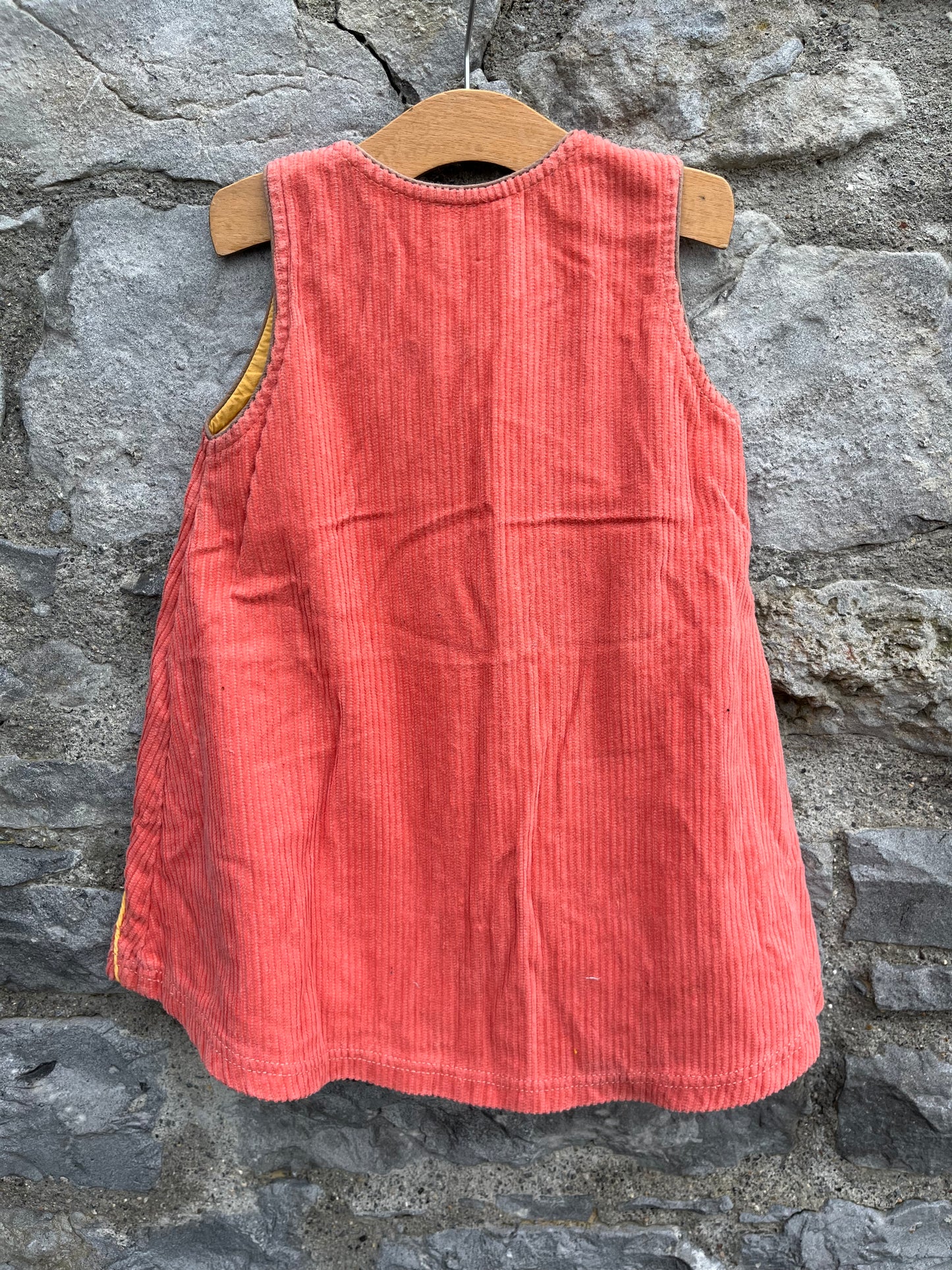 Orange thick cord pinafore  2-3y (92-98cm)