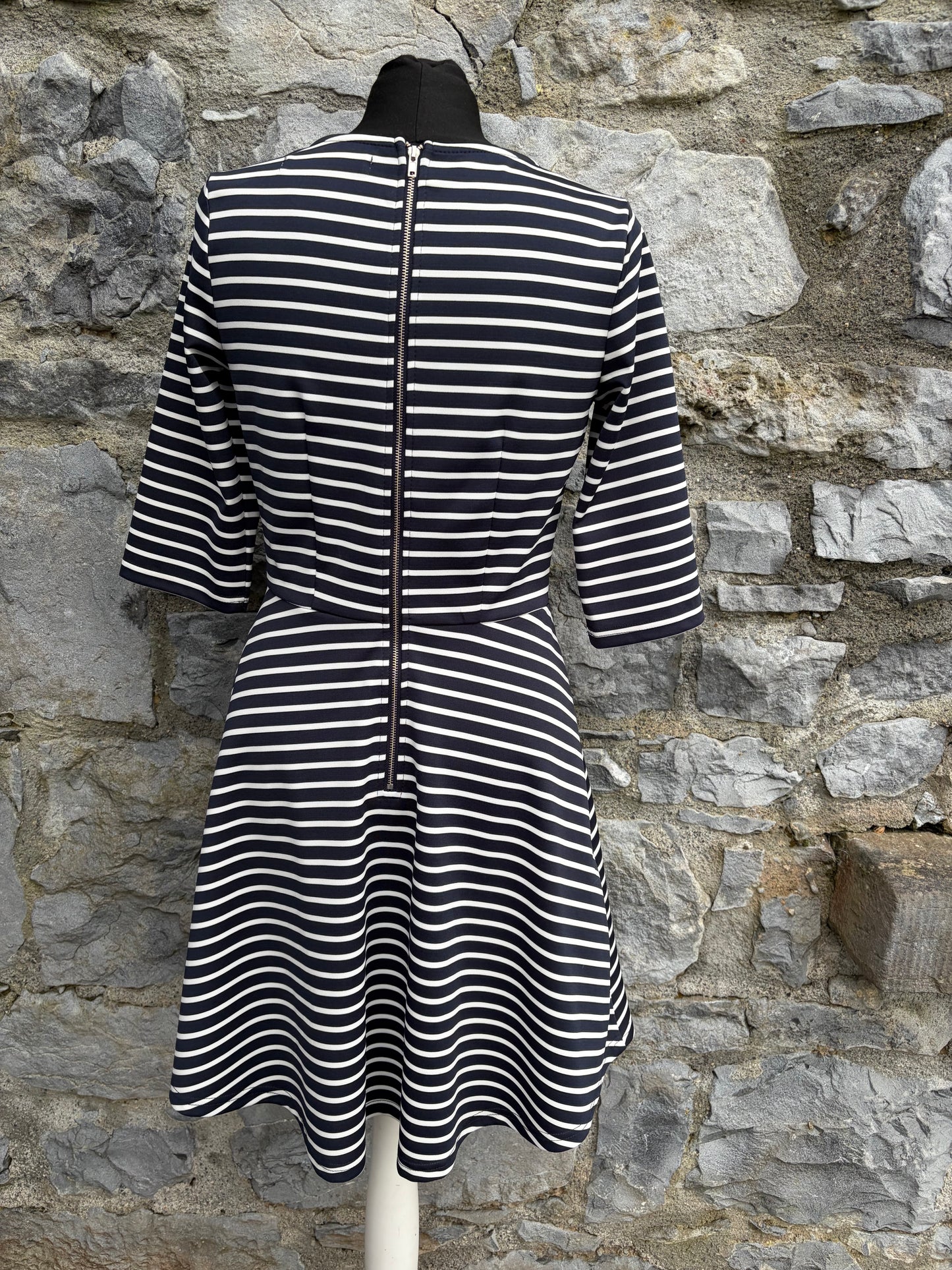 Square neckline stripy dress uk 8